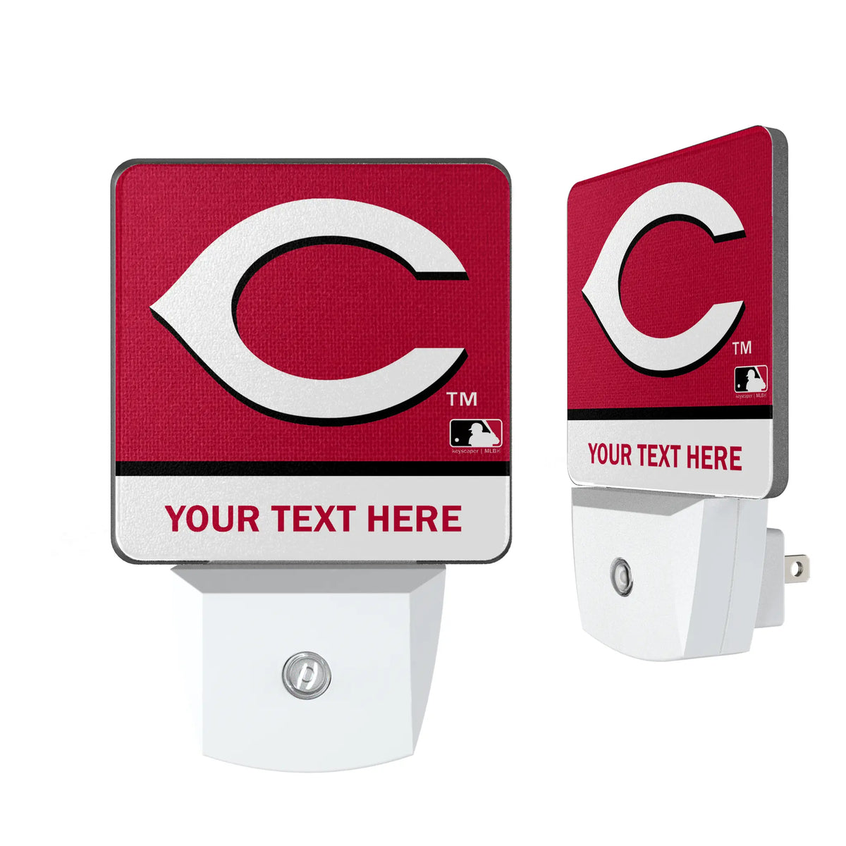 Cincinnati Reds Personalized Endzone Solid Night Light 2-Pack