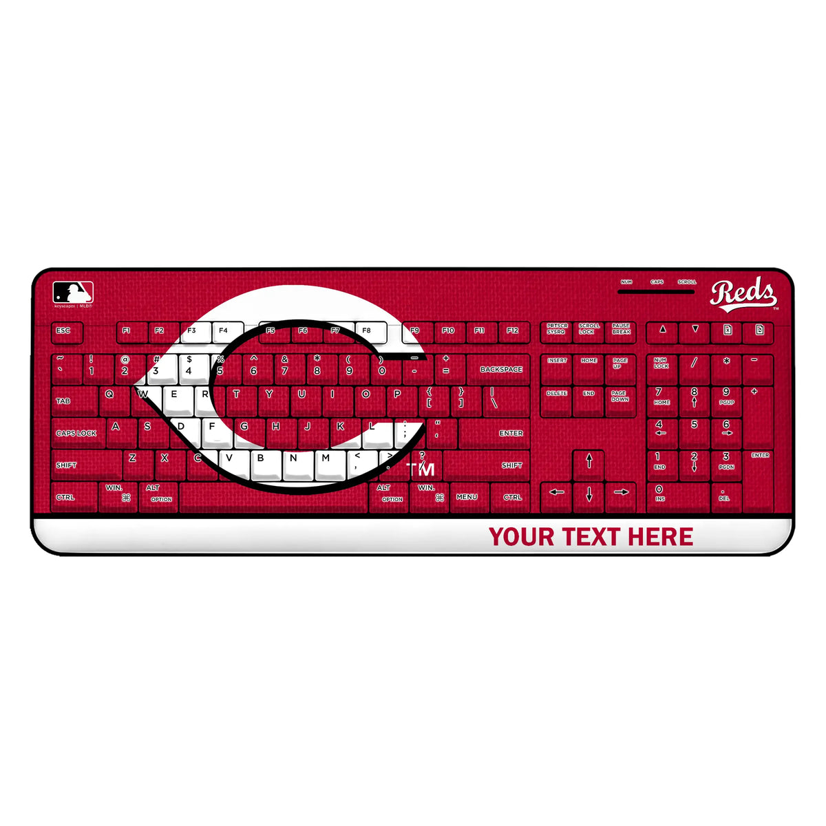 Cincinnati Reds Personalized Endzone Solid Wireless USB Keyboard