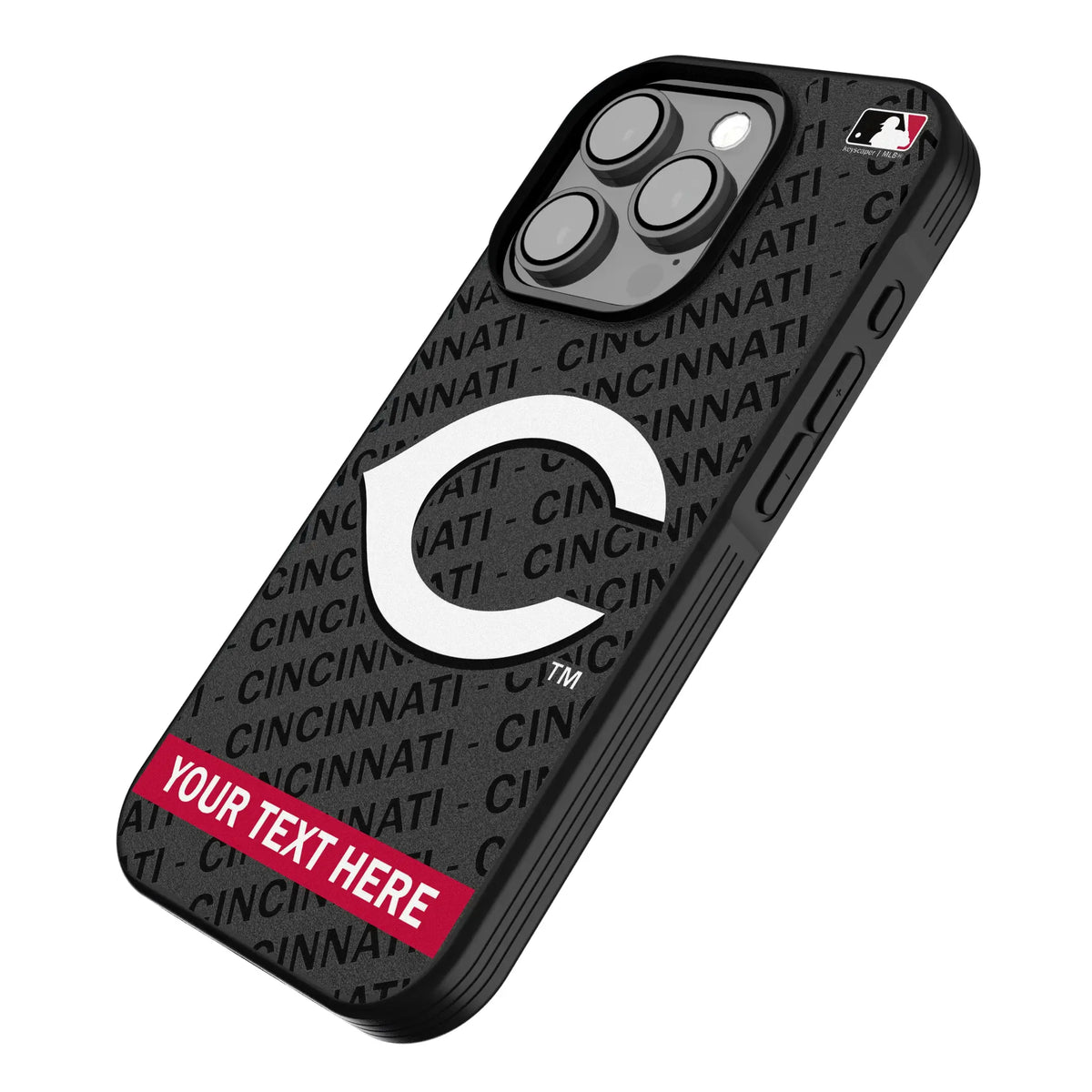 Cincinnati Reds Personalized Tilt iPhone Bump Phone Case for Apple iPhone - Isometric View