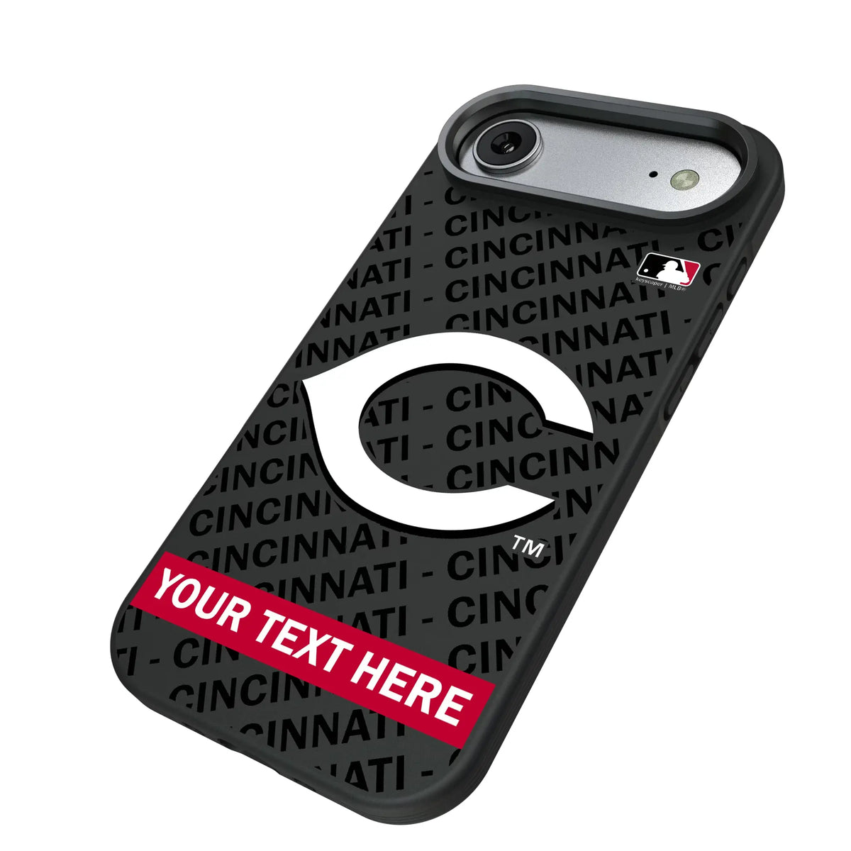 Cincinnati Reds Personalized Tilt iPhone Bump Phone Case for Apple iPhone - Isometric View#Device_iPhone Air