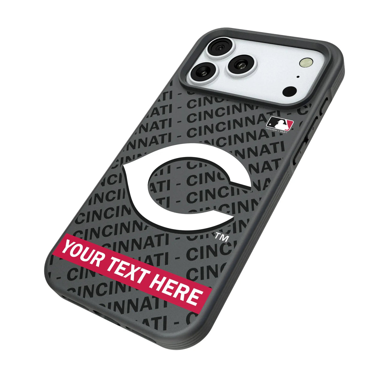 Cincinnati Reds Personalized Tilt iPhone Bump Phone Case for Apple iPhone - Isometric View#Device_iPhone 18 Pro Max