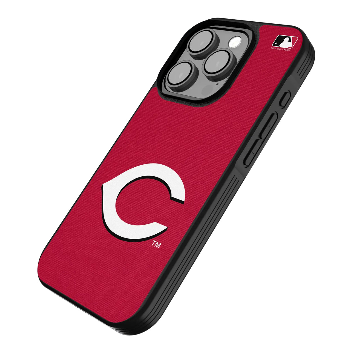 Cincinnati Reds Solid iPhone Bump Phone Case for Apple iPhone - Isometric View