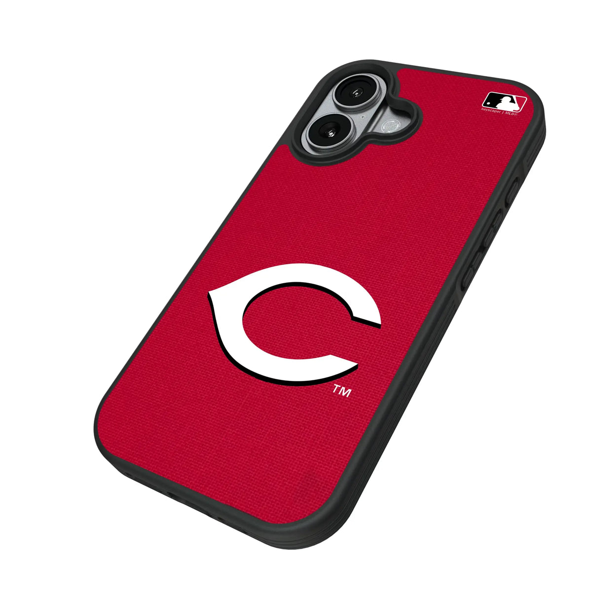 Cincinnati Reds Solid iPhone Bump Phone Case for Apple iPhone - Isometric View#Device_iPhone 17