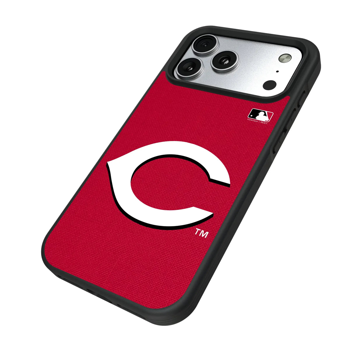 Cincinnati Reds Solid iPhone Bump Phone Case for Apple iPhone - Isometric View#Device_iPhone 17 Pro Max