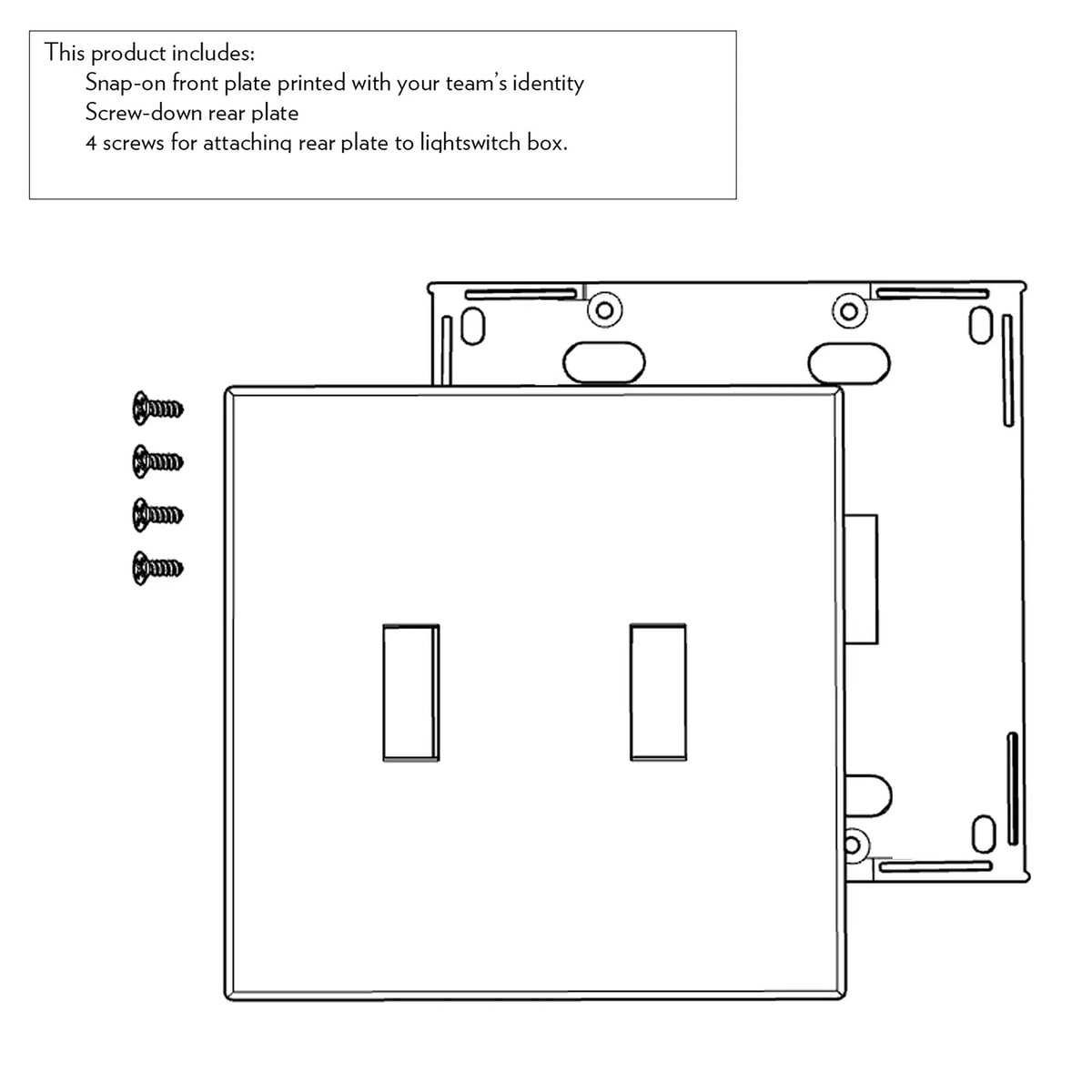 Cincinnati Reds Solid Hidden-Screw Light Switch Plate