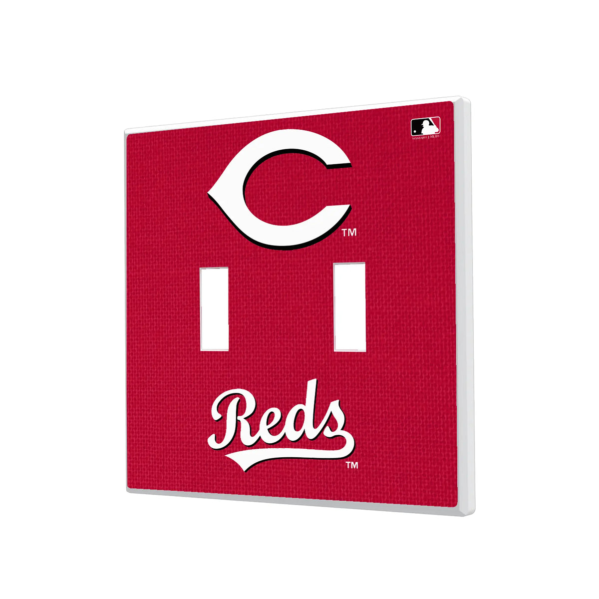 Cincinnati Reds Solid Hidden-Screw Light Switch Plate#Style_Double Toggle