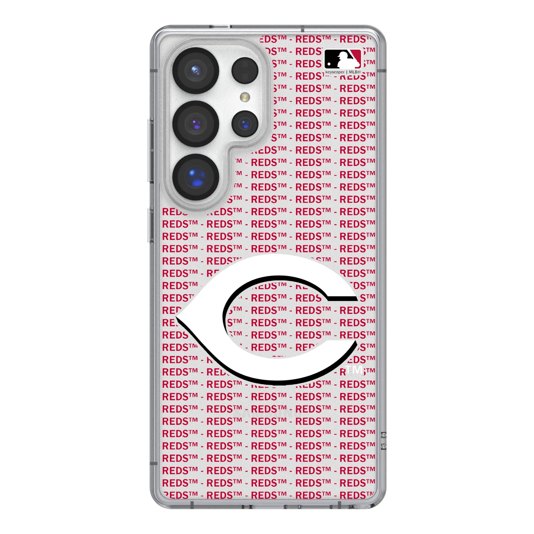 Cincinnati Reds Text Backdrop Galaxy Clear Phone Case for Samsung Galaxy#Device_Galaxy S25 Ultra