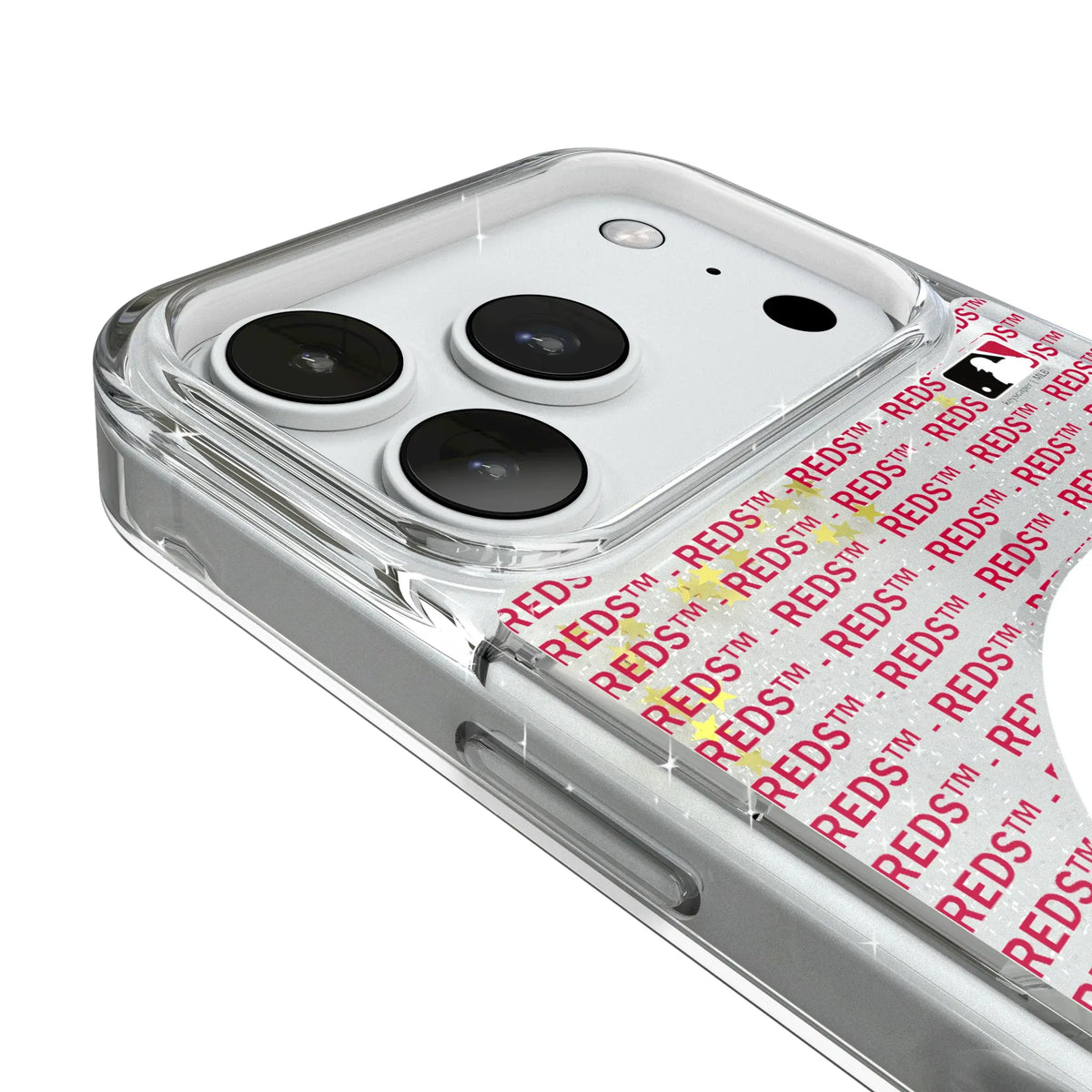 Cincinnati Reds Text Backdrop iPhone Glitter Phone Case for Apple iPhone - Detail#Device_iPhone 18 Pro