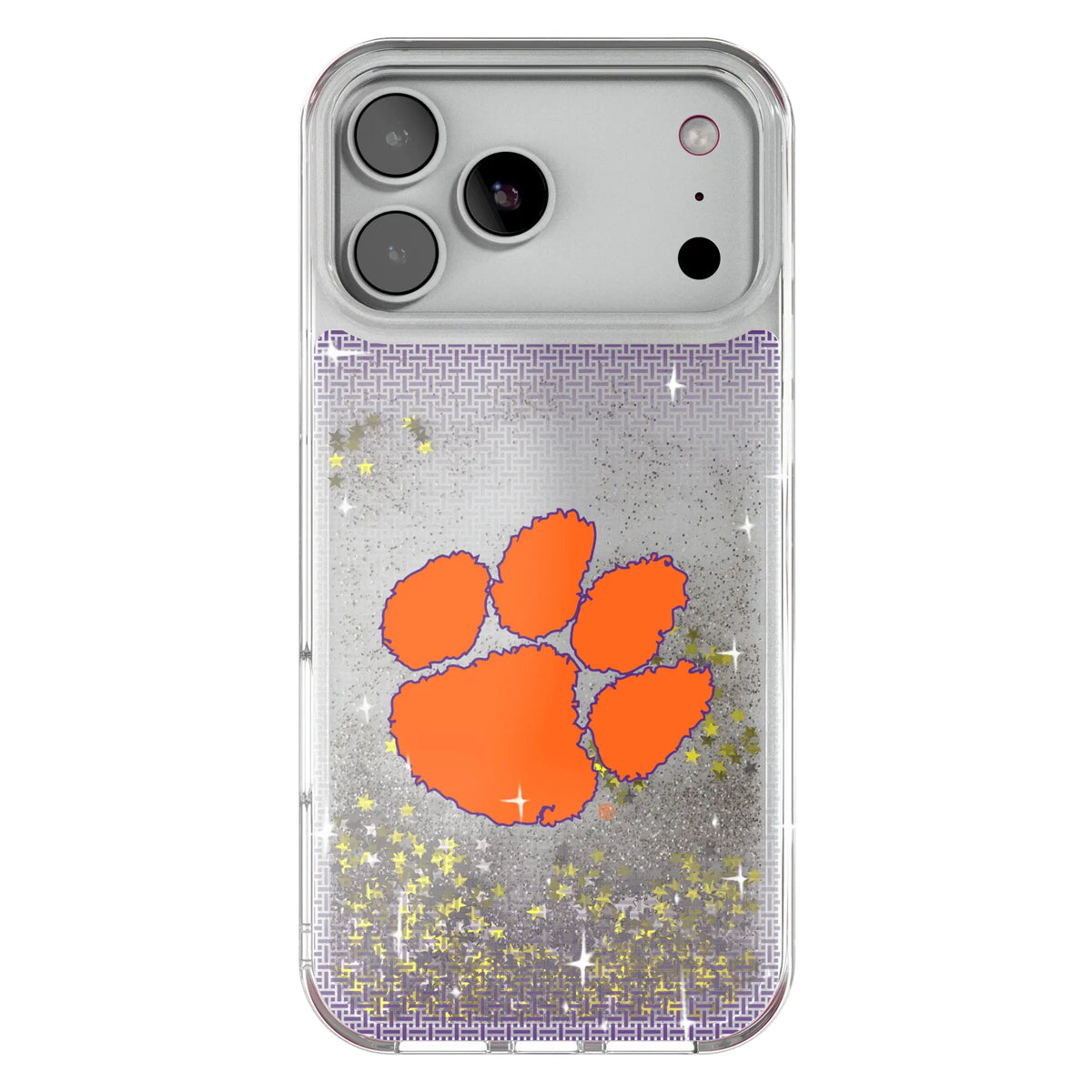 Clemson University Tigers Linen Glitter Phone Case for Apple iPhone
