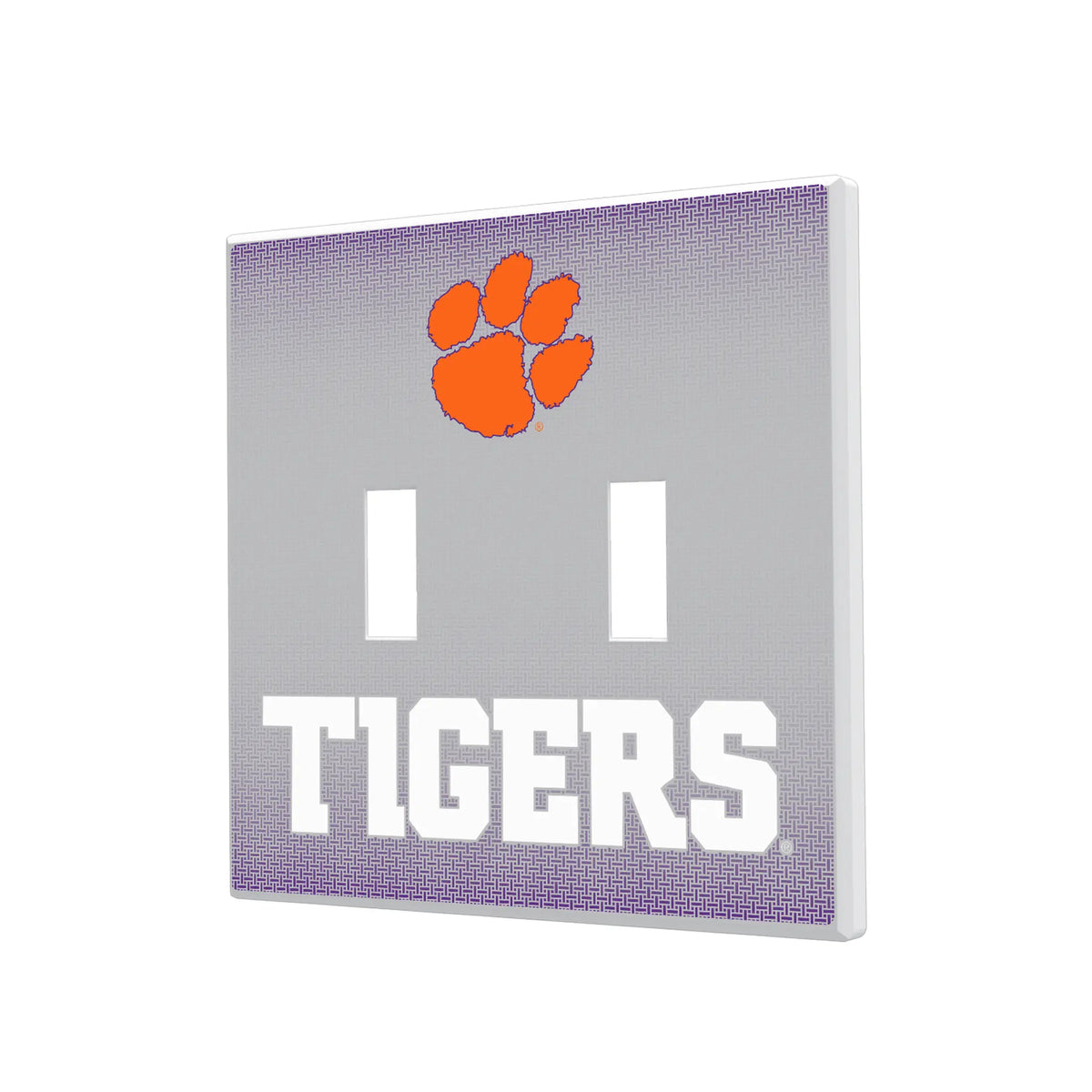 Clemson University Tigers Linen Hidden-Screw Light Switch Plate#Style_Double Toggle