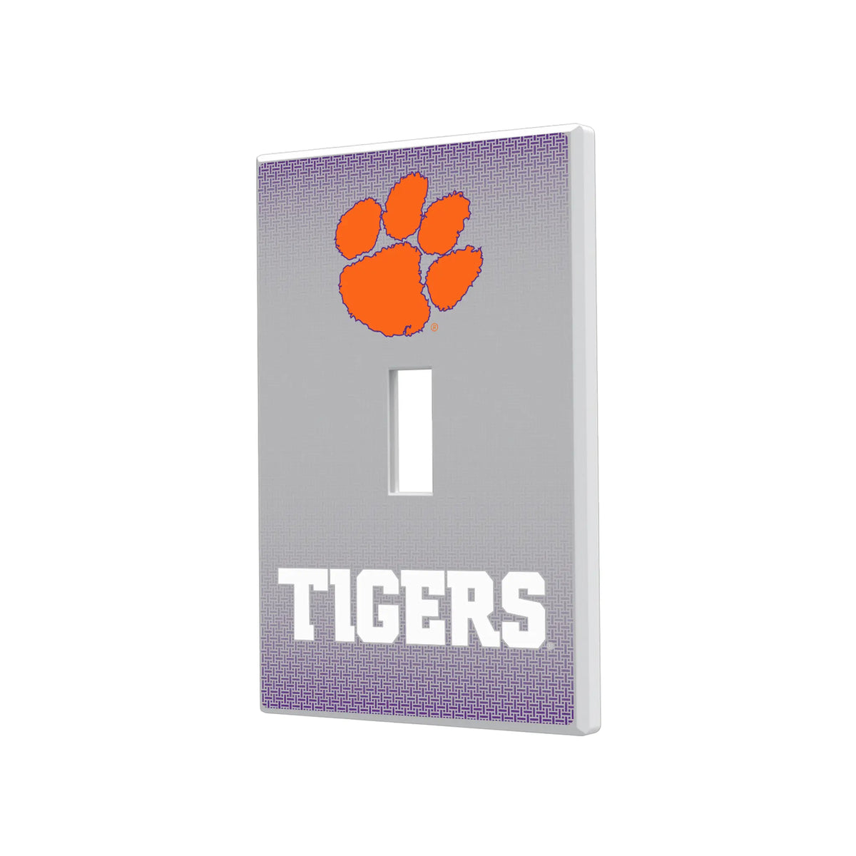 Clemson University Tigers Linen Hidden-Screw Light Switch Plate#Style_Single Toggle