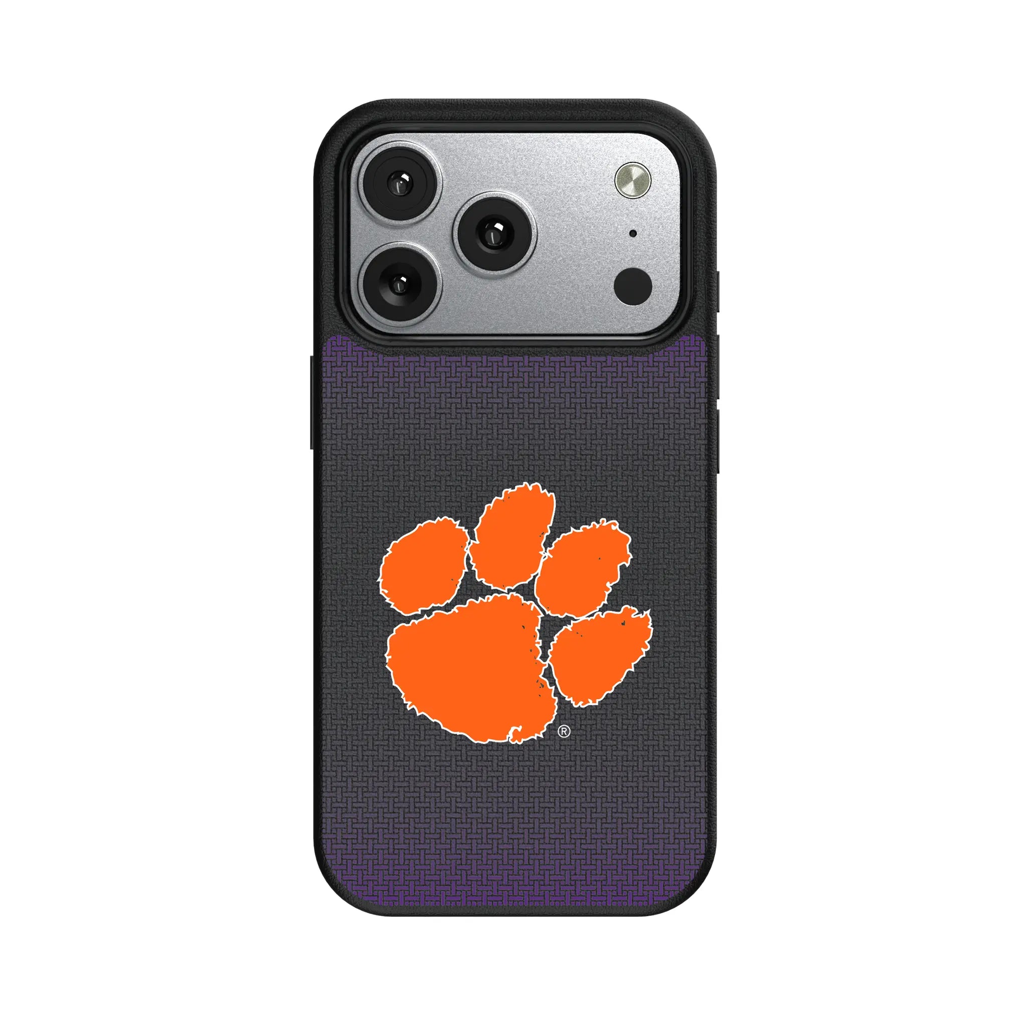 Clemson University Tigers Linen iPhone MagSafe Compatible Phone Case for Apple iPhone#Device_iPhone 17 Pro