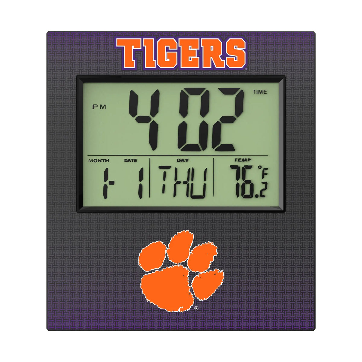 Clemson University Tigers Linen Wall Clock