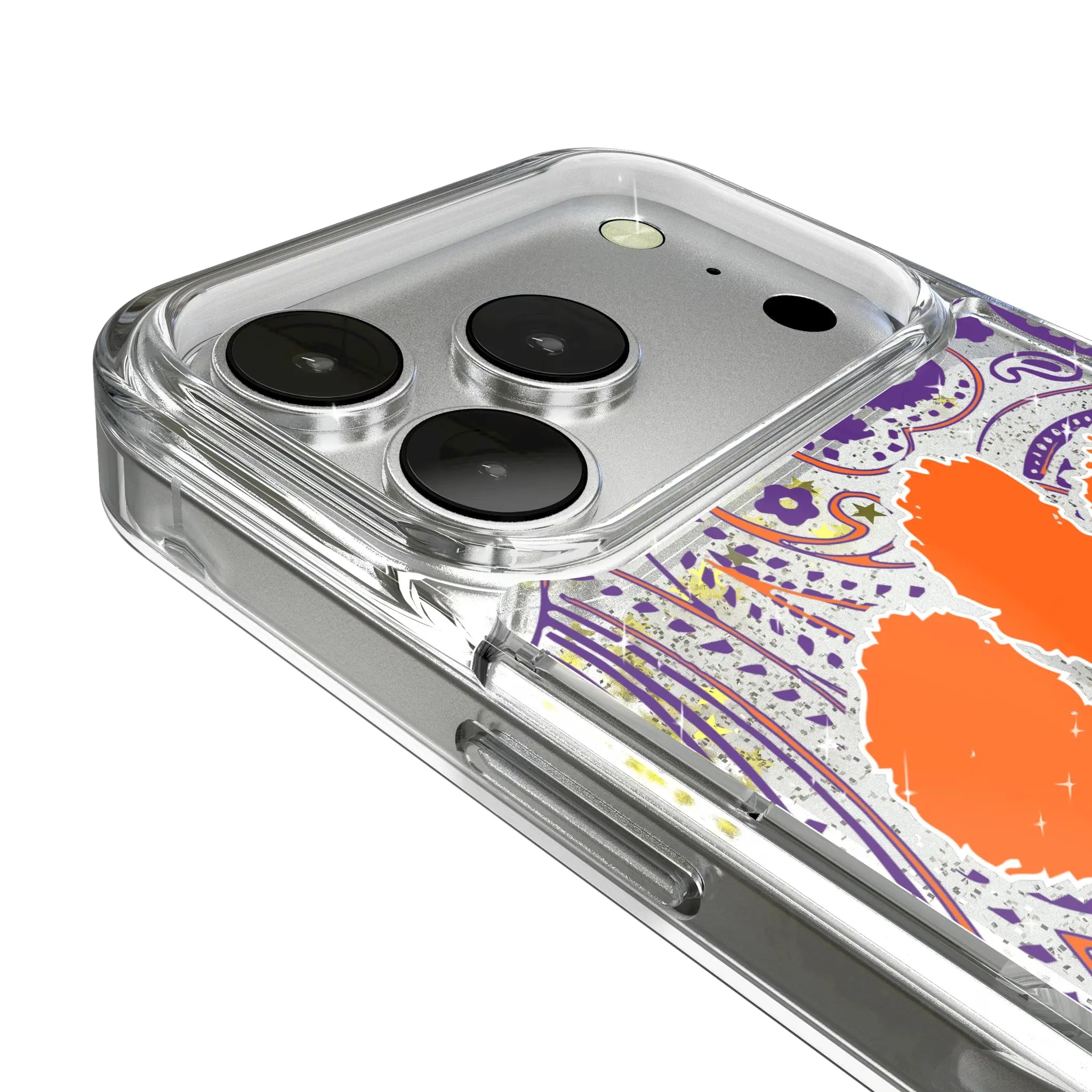 Clemson University Tigers Paisley iPhone Glitter Phone Case for Apple iPhone - Detail
