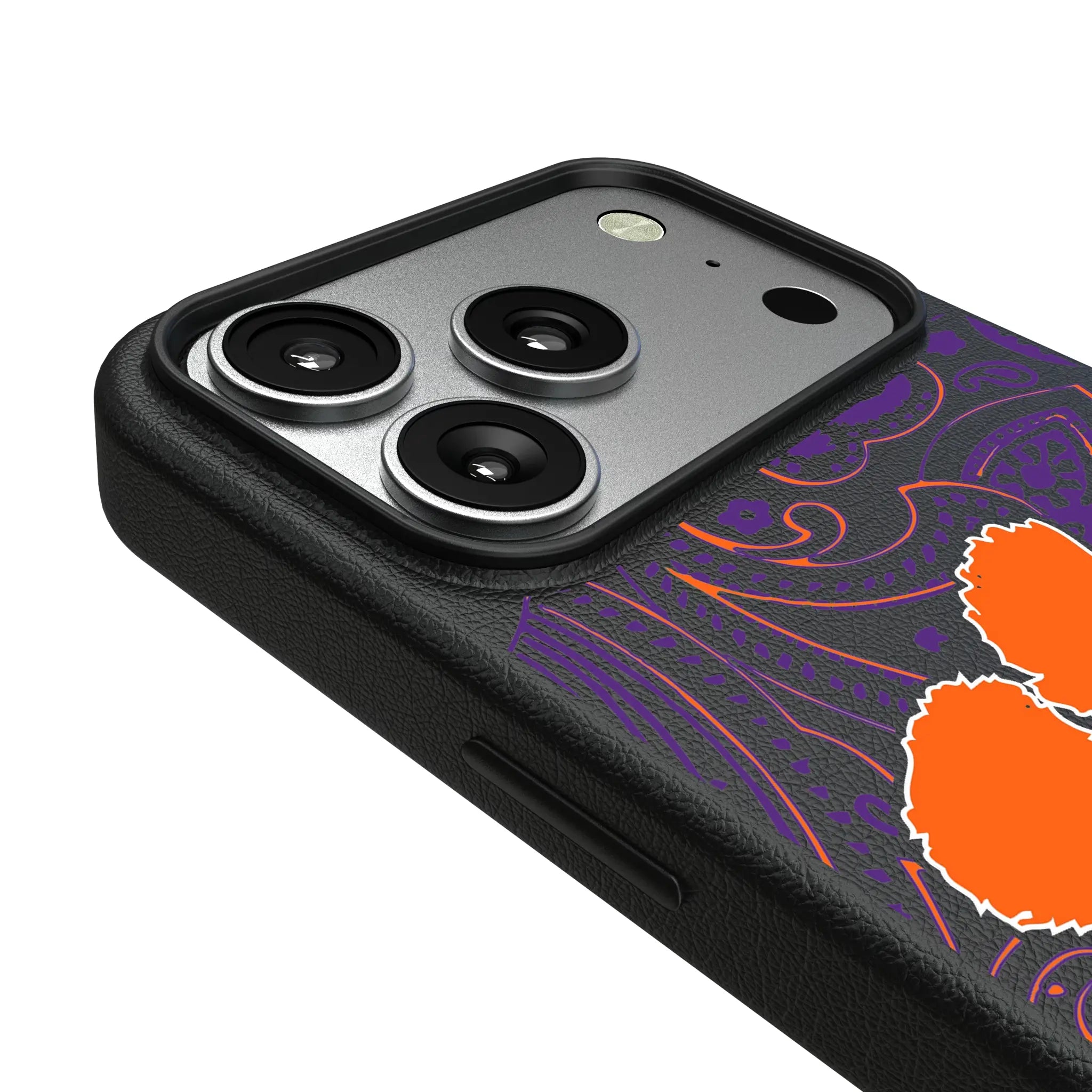 Clemson University Tigers Paisley iPhone MagSafe Compatible Phone Case for Apple iPhone - Detail#Device_iPhone 17 Pro