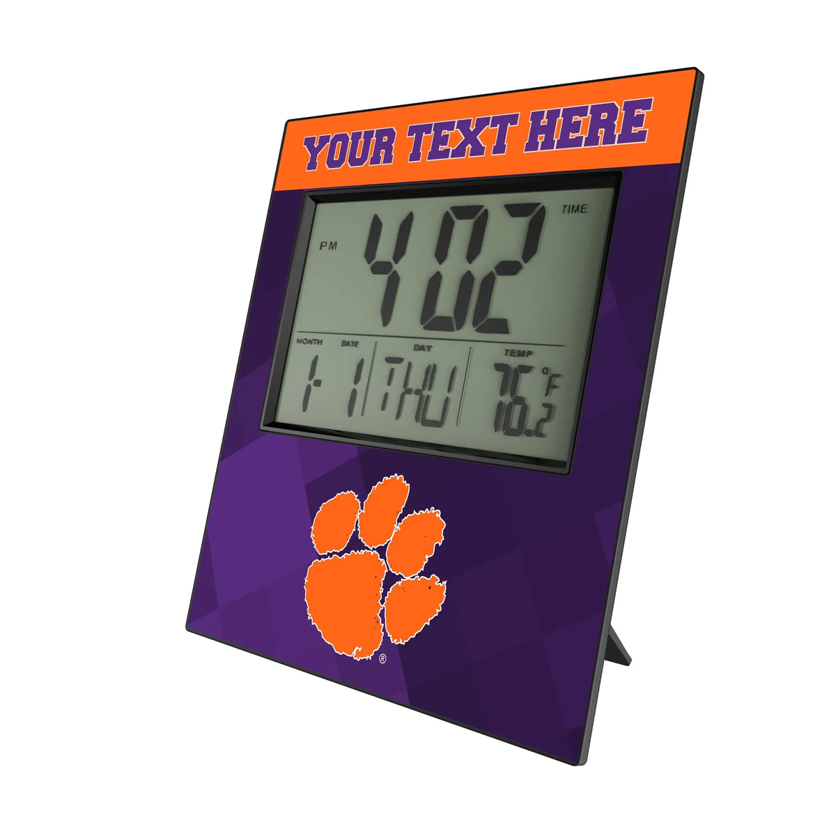 Clemson University Tigers Personalized Color Block Wall Clock