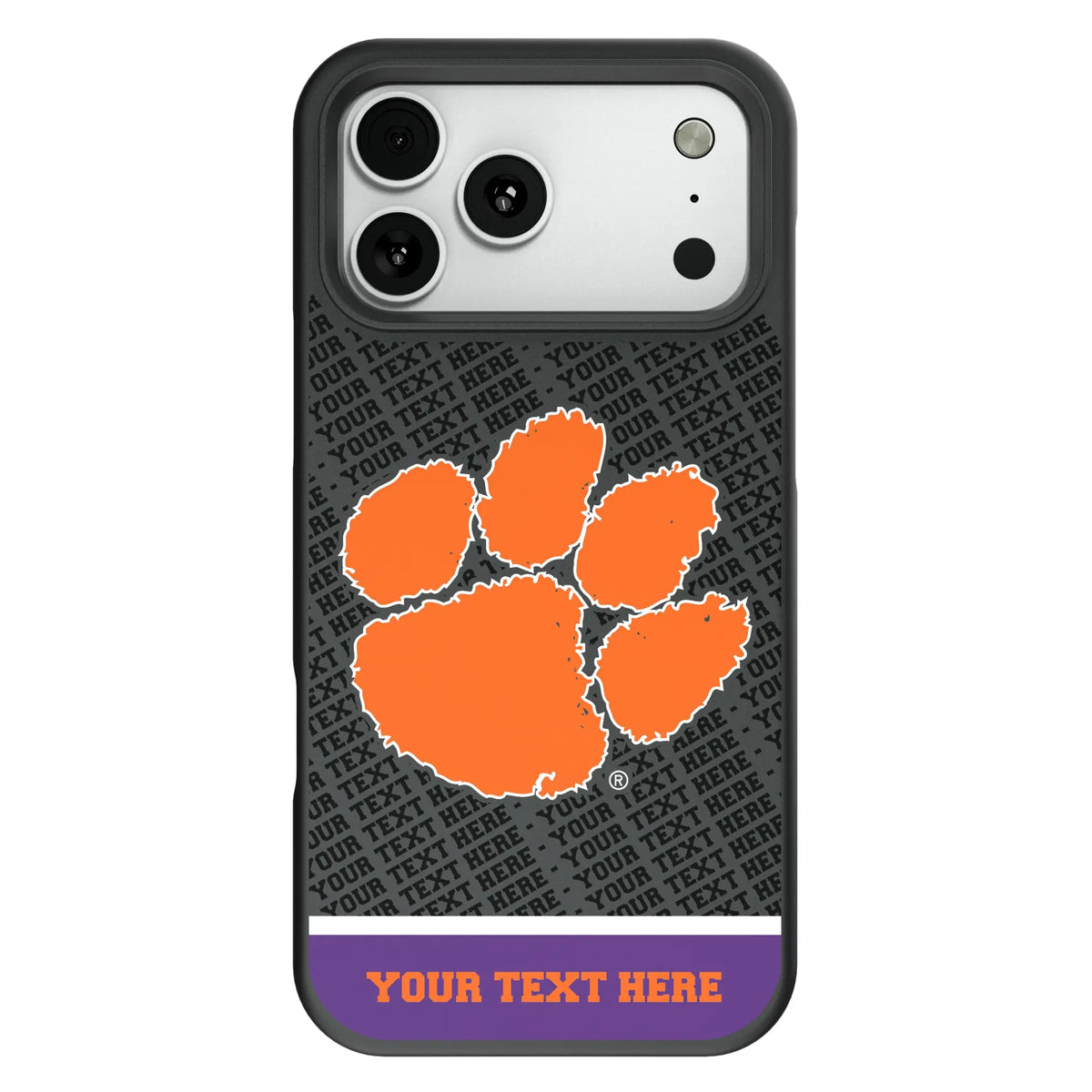 Clemson University Tigers Personalized EndZone Plus Bump Phone Case for Apple iPhone