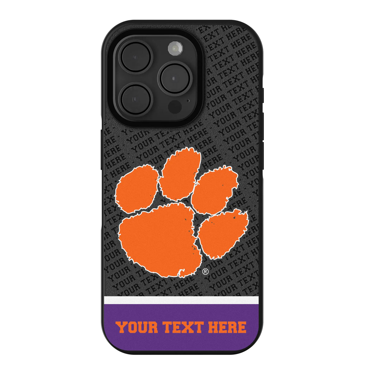 Clemson University Tigers Personalized EndZone Plus iPhone Bump Phone Case for Apple iPhone