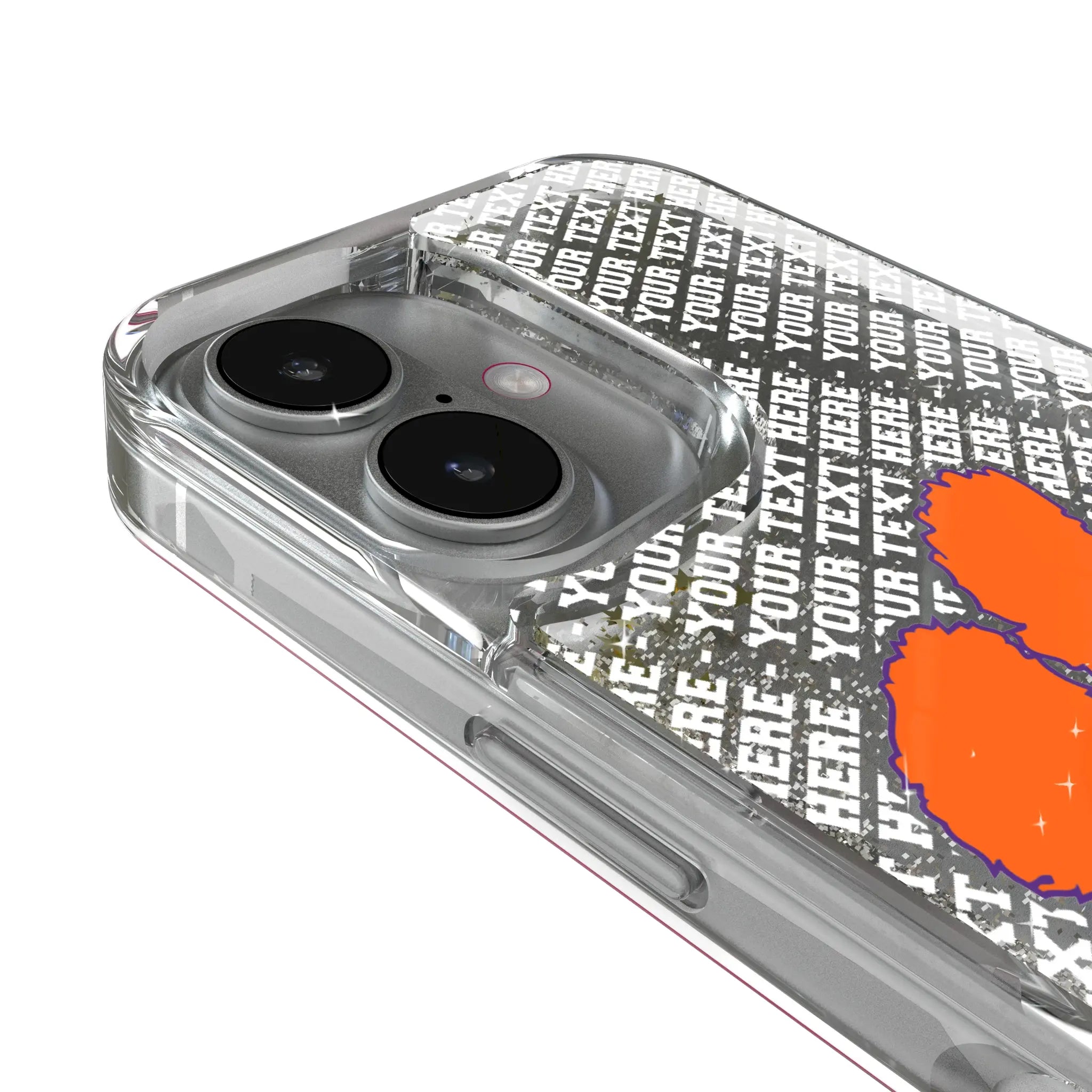 Clemson University Tigers Personalized EndZone Plus iPhone Glitter Phone Case for Apple iPhone - Detail