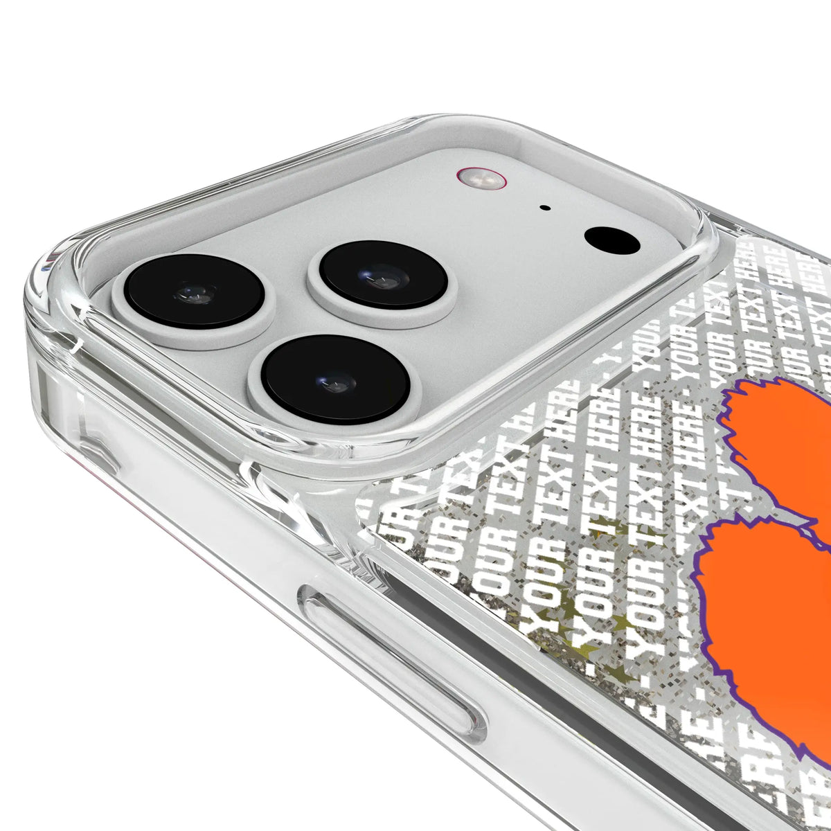 Clemson University Tigers Personalized EndZone Plus iPhone Glitter Phone Case for Apple iPhone - Detail#Device_iPhone 18 Pro Max