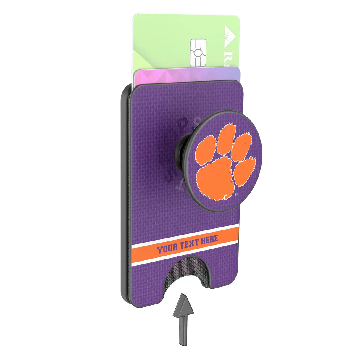 Clemson University Tigers Personalized Endzone Solid Popsockets Wallet Magnetic - Detail