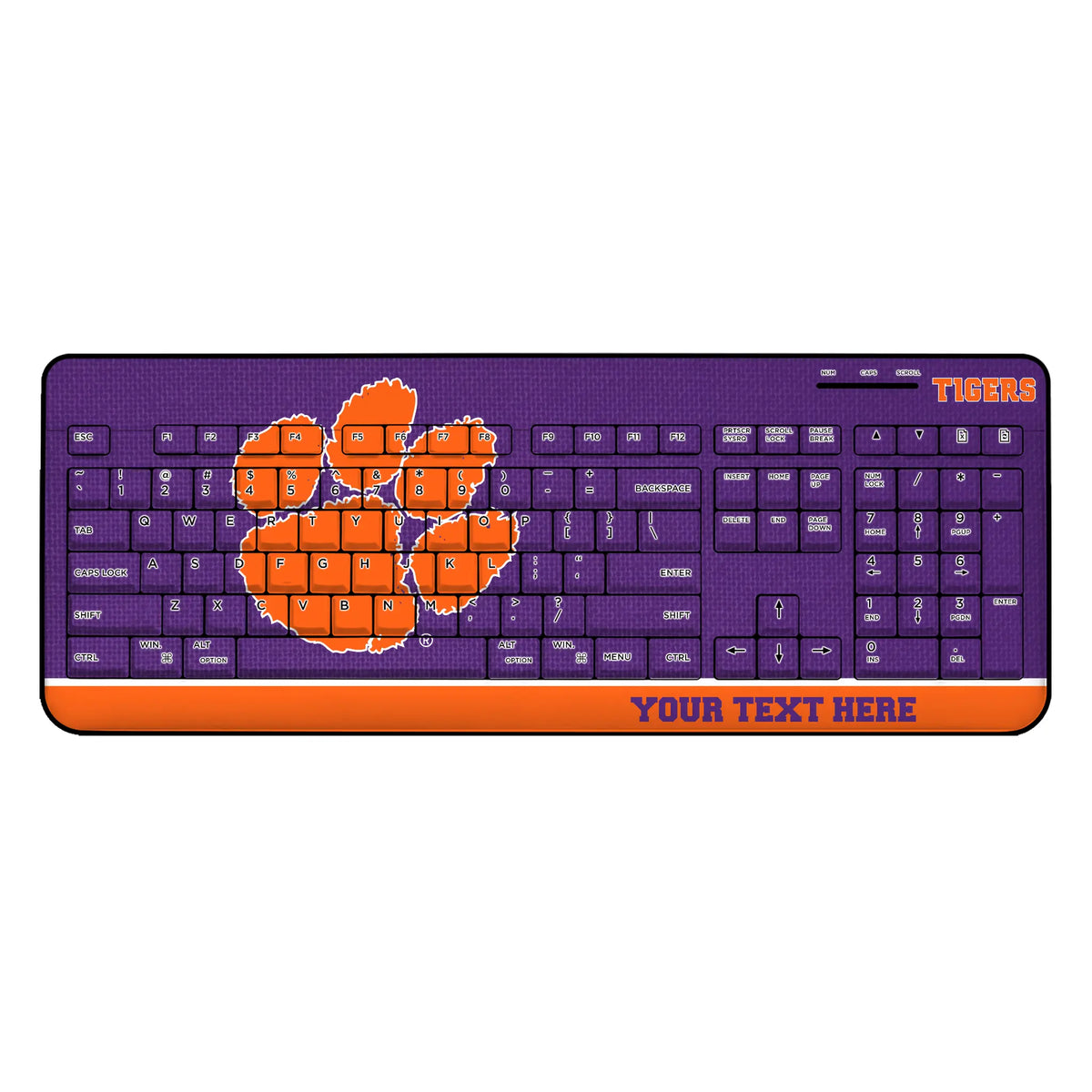 Clemson University Tigers Personalized Endzone Solid Wireless USB Keyboard