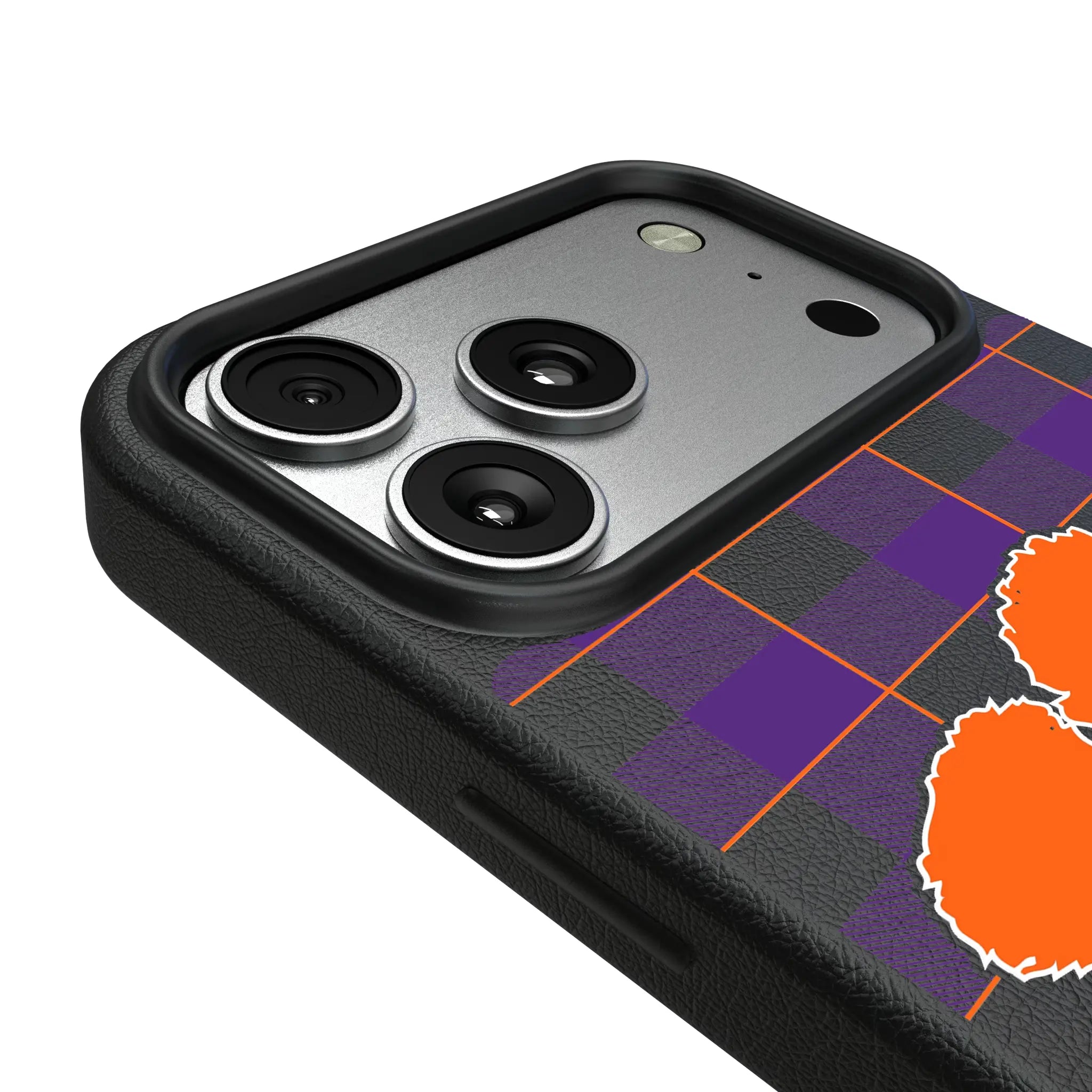 Clemson University Tigers Plaid iPhone MagSafe Compatible Phone Case for Apple iPhone - Detail#Device_iPhone 17 Pro Max