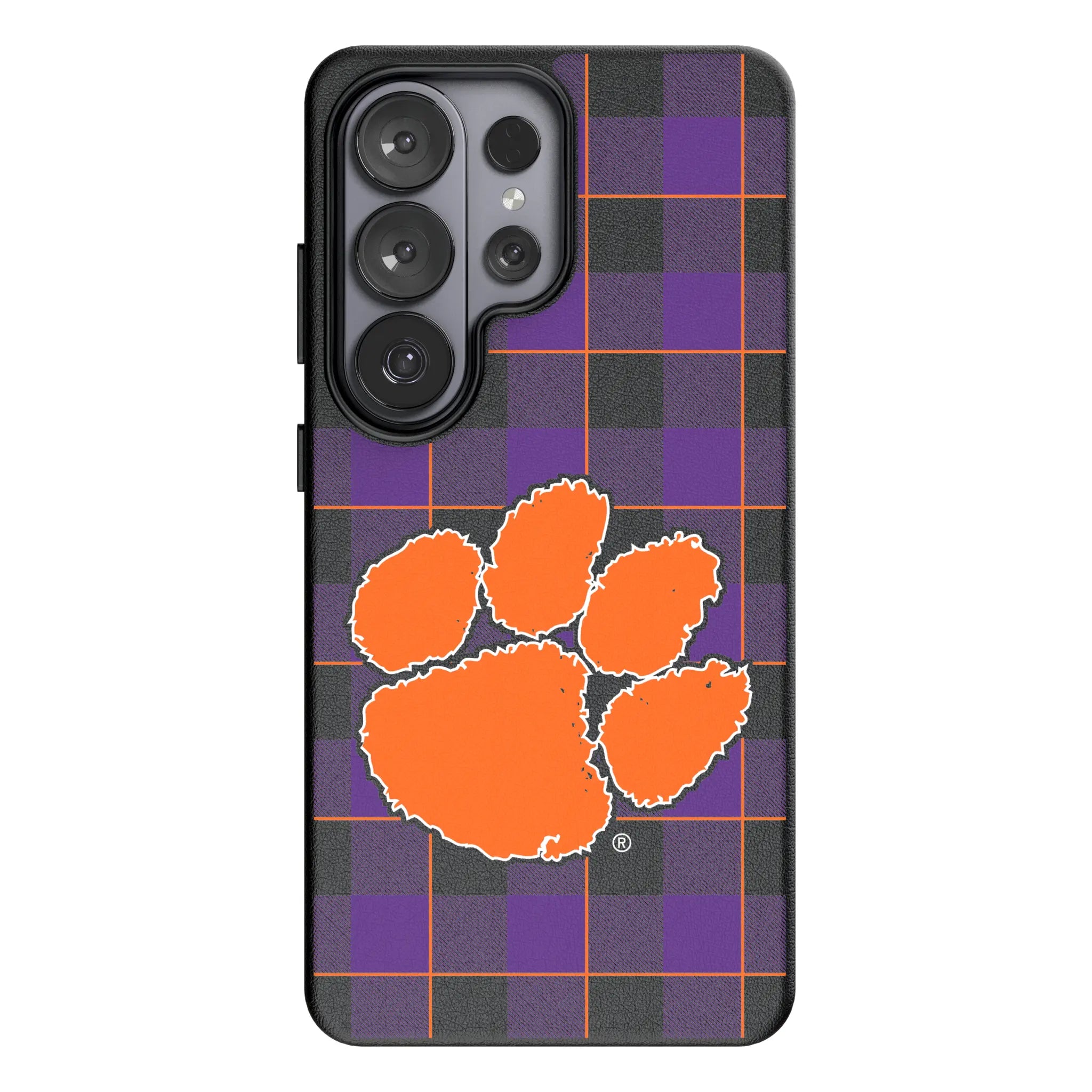 Clemson University Tigers Plaid Galaxy MagSafe Compatible Phone Case for Samsung Galaxy#Device_Galaxy S26 Ultra