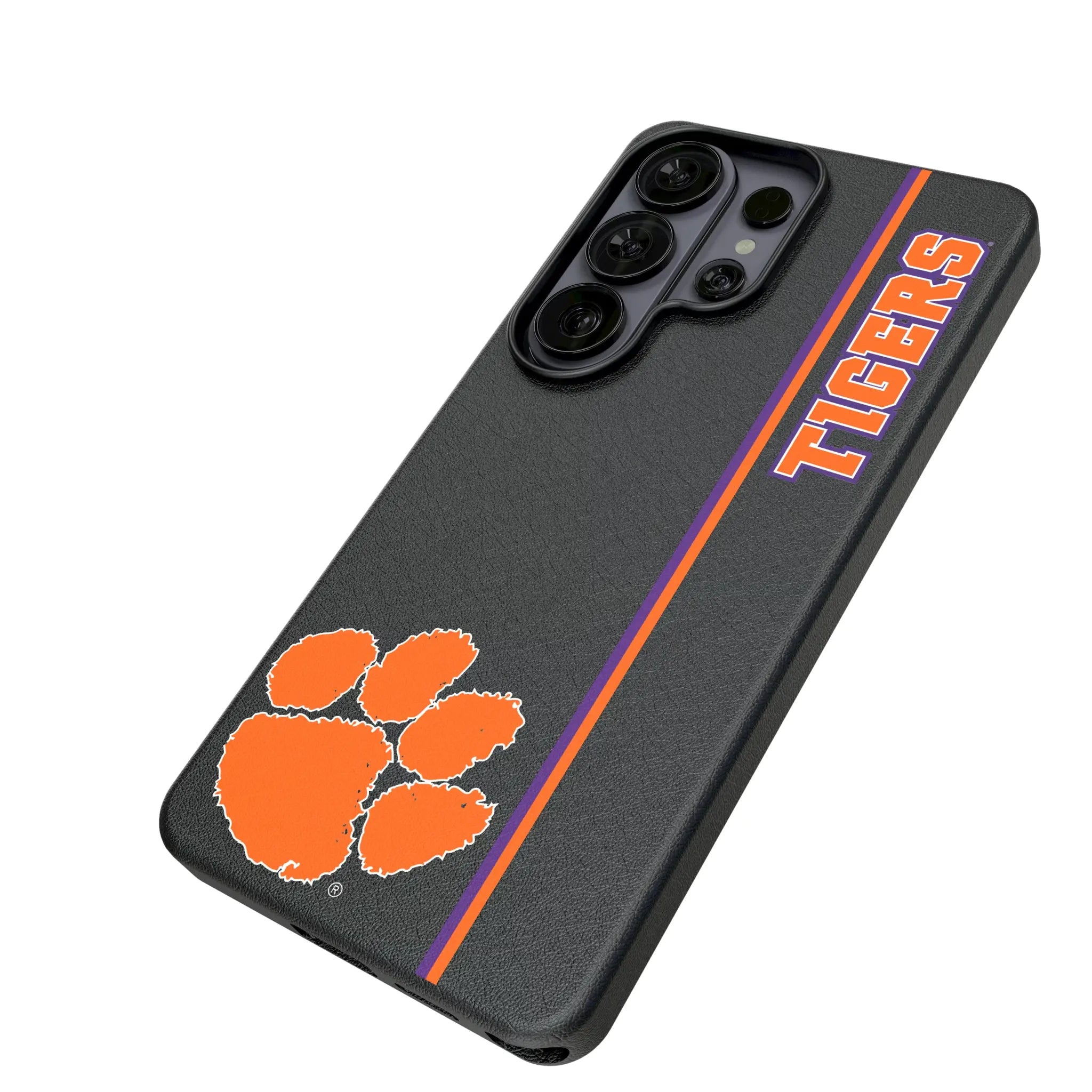 Clemson University Tigers Sidebar Galaxy MagSafe Compatible Phone Case for Samsung Galaxy - Isometric View#Device_Galaxy S26 Ultra