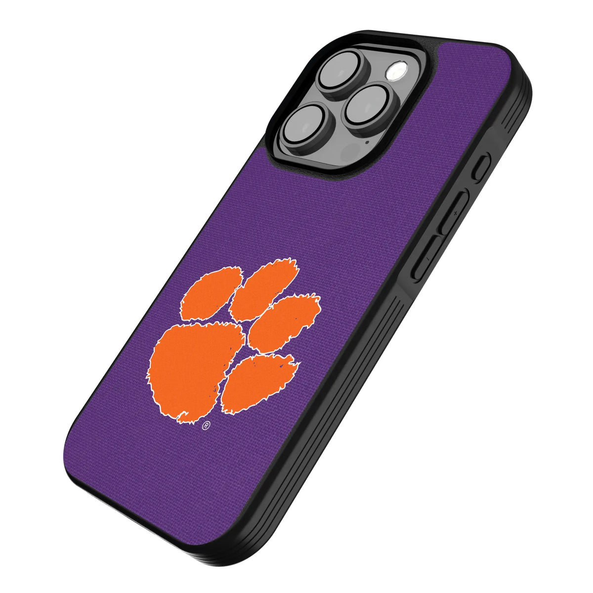 Clemson University Tigers Solid iPhone Bump Phone Case for Apple iPhone - Isometric View