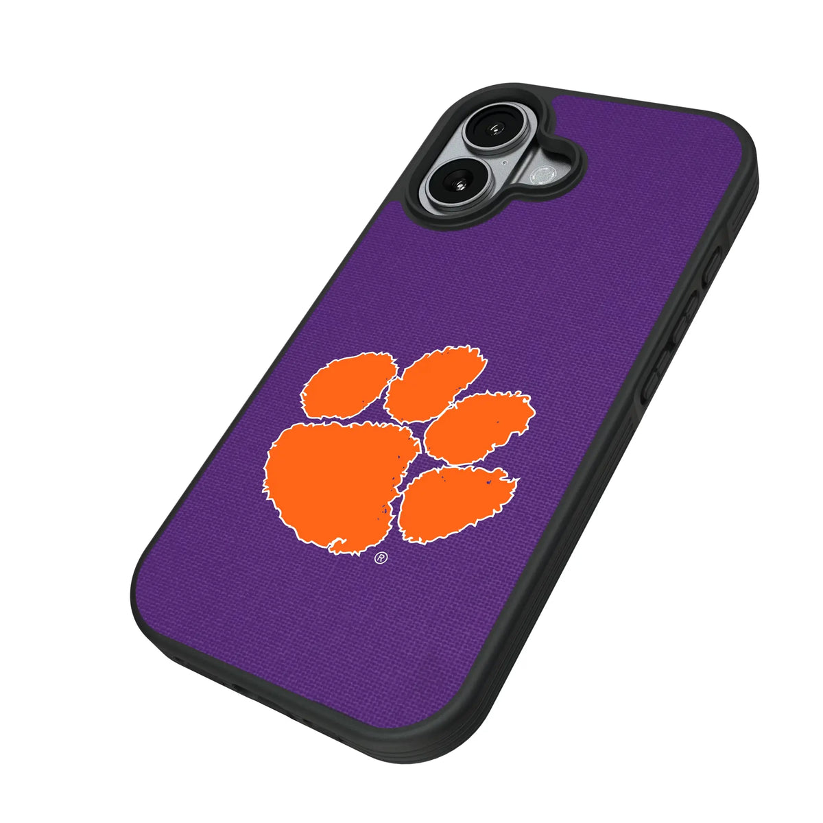 Clemson University Tigers Solid iPhone Bump Phone Case for Apple iPhone - Isometric View#Device_iPhone 17