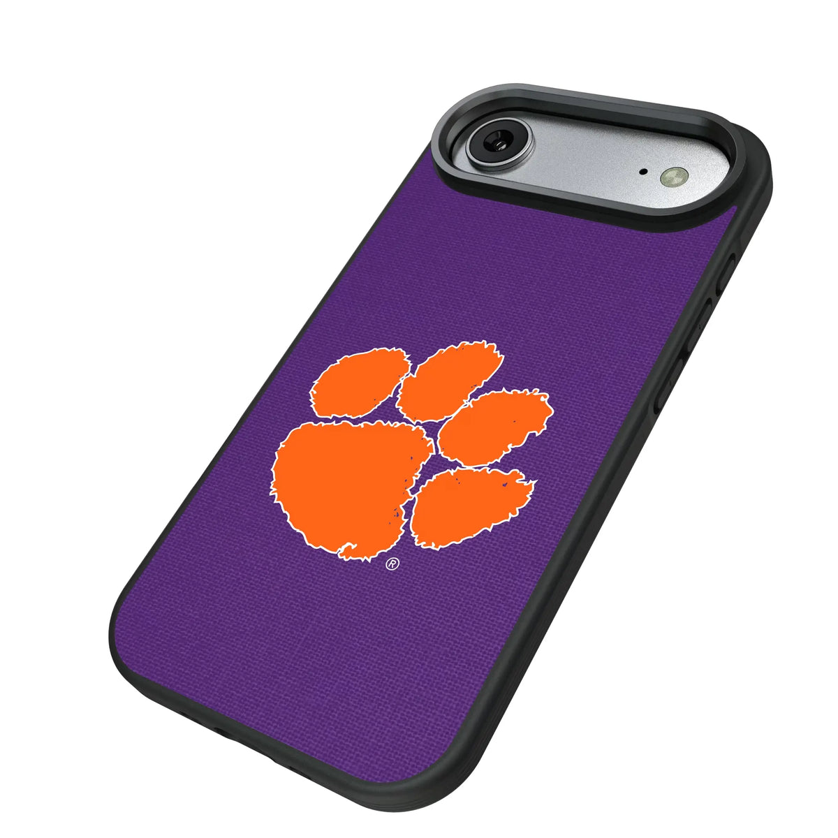 Clemson University Tigers Solid iPhone Bump Phone Case for Apple iPhone - Isometric View#Device_iPhone Air
