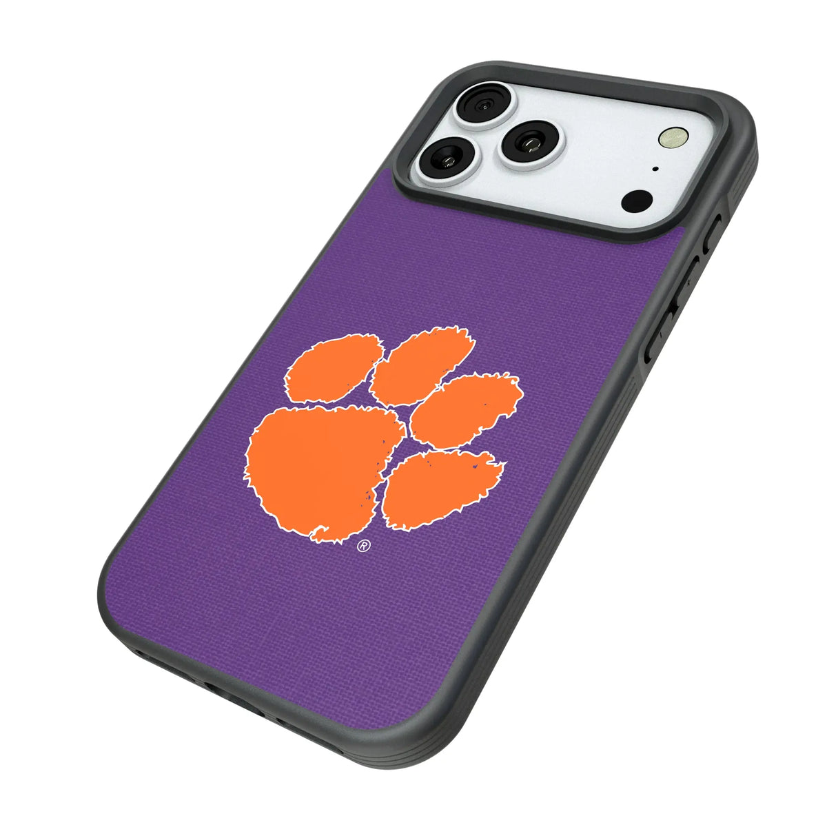 Clemson University Tigers Solid iPhone Bump Phone Case for Apple iPhone - Isometric View#Device_iPhone 18 Pro Max