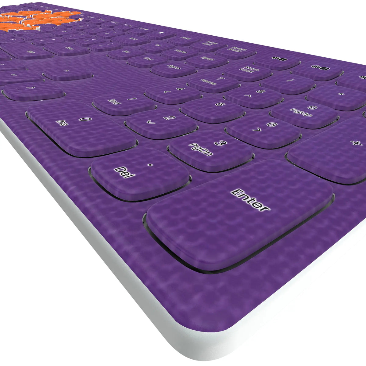 Clemson University Tigers Solid KKB605 Curved Wireless Keyboard - Detail