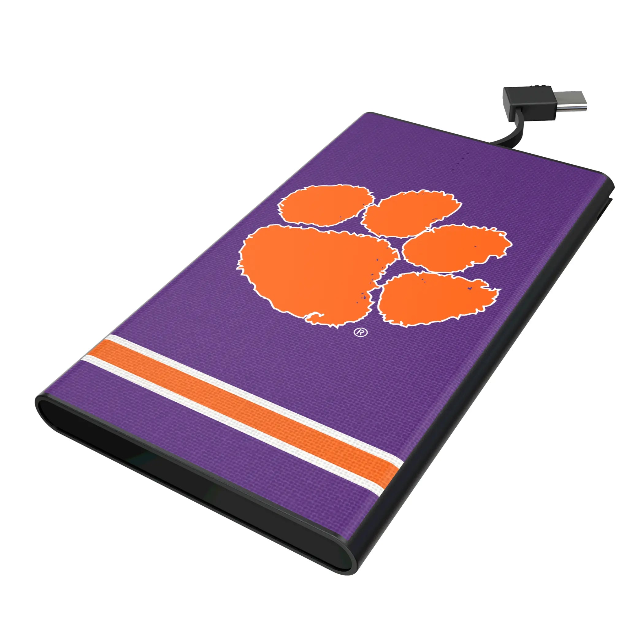 Clemson University Tigers Stripe 5000mAh Flat Power Bank