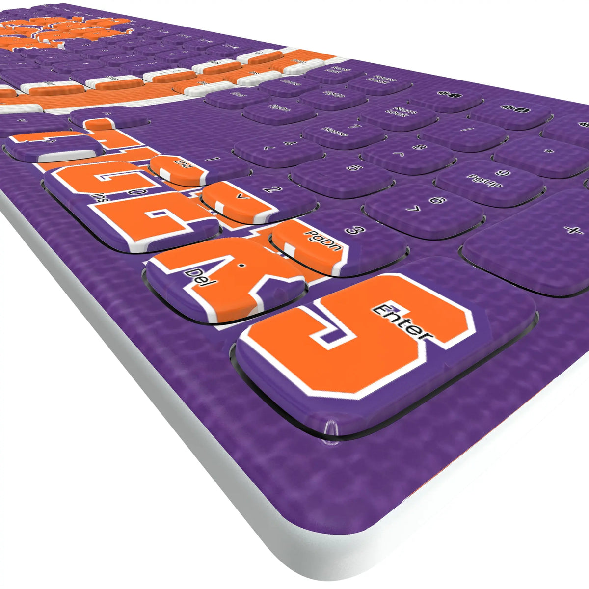 Clemson University Tigers Stripe KKB605 Curved Wireless Keyboard - Detail