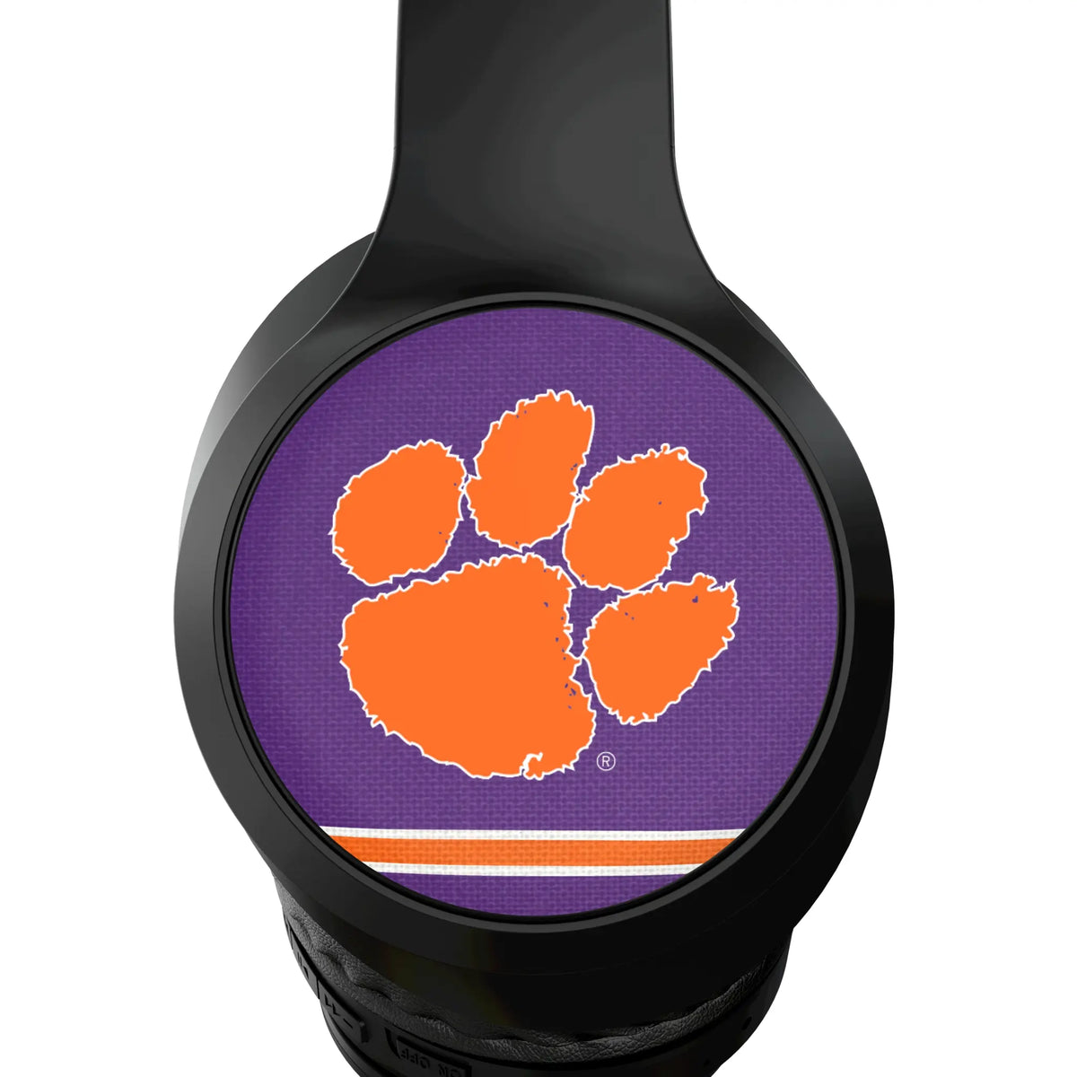 Clemson University Tigers Stripe Wireless Over-Ear Headphones With Case - Detail
