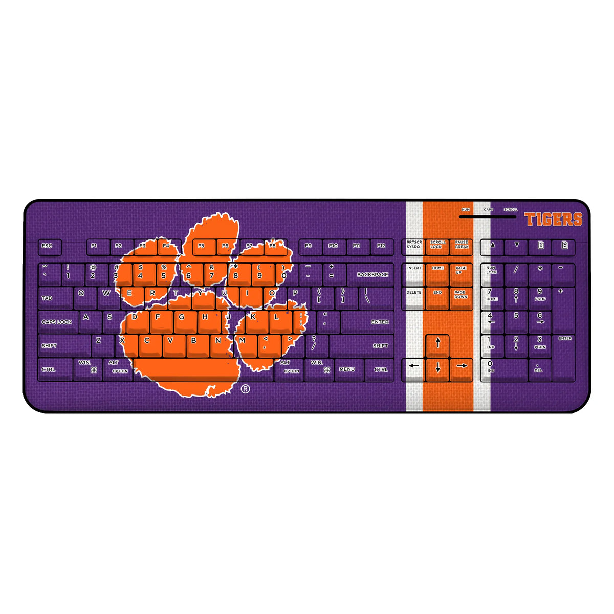 Clemson University Tigers Stripe Wireless USB Keyboard