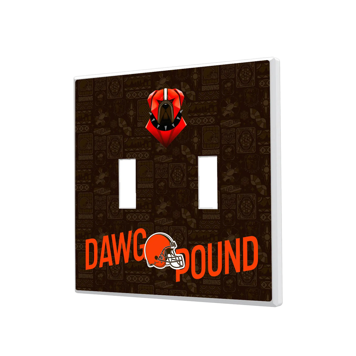 Cleveland Browns Deco Hidden-Screw Light Switch Plate#Style_Double Toggle
