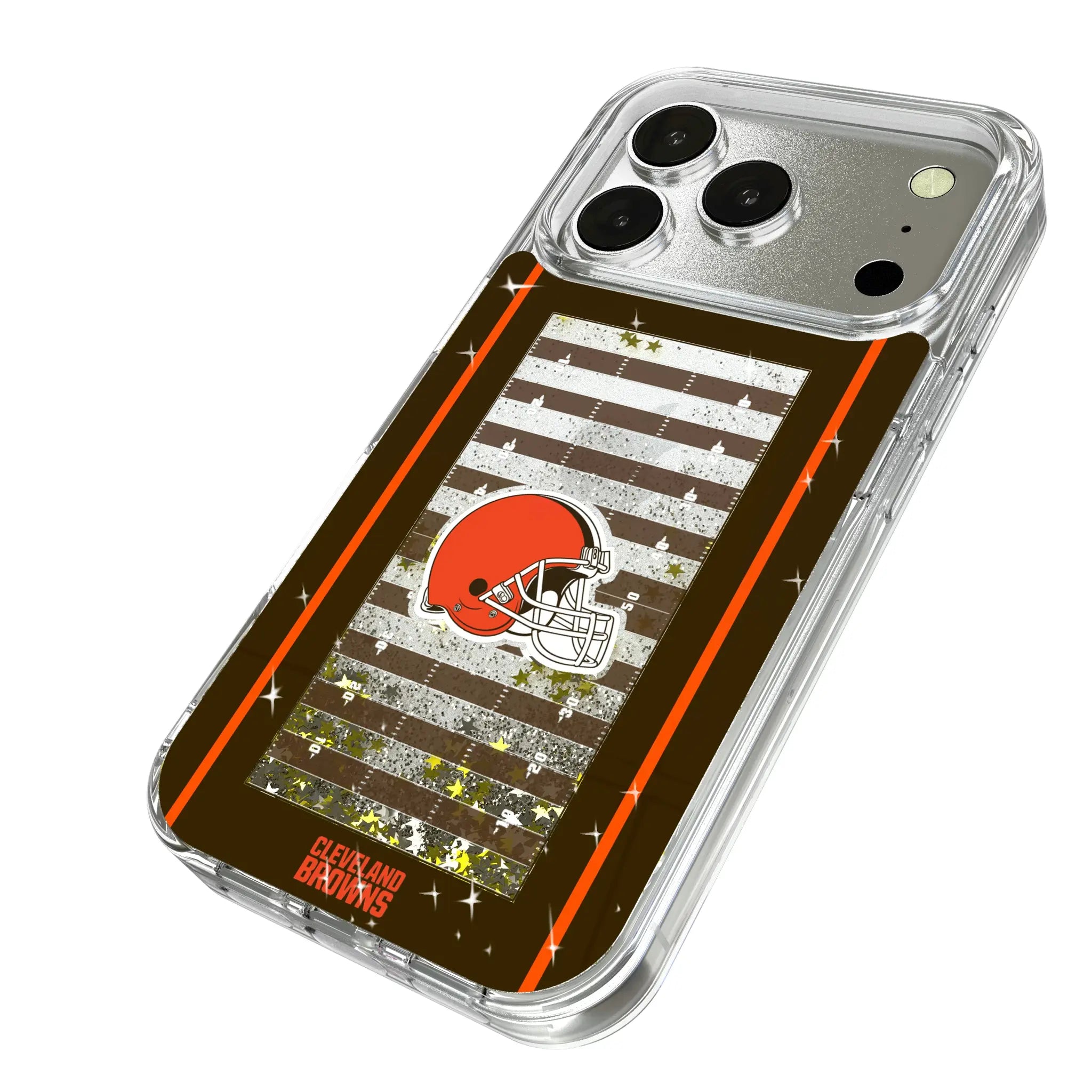 Cleveland Browns Field iPhone Glitter Phone Case for Apple iPhone - Isometric View