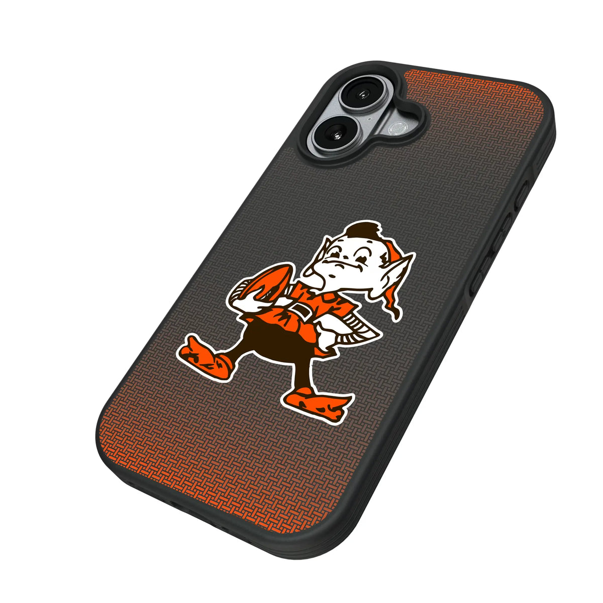 Cleveland Browns Historic Collection Linen iPhone Bump Phone Case for Apple iPhone - Isometric View#Device_iPhone 17