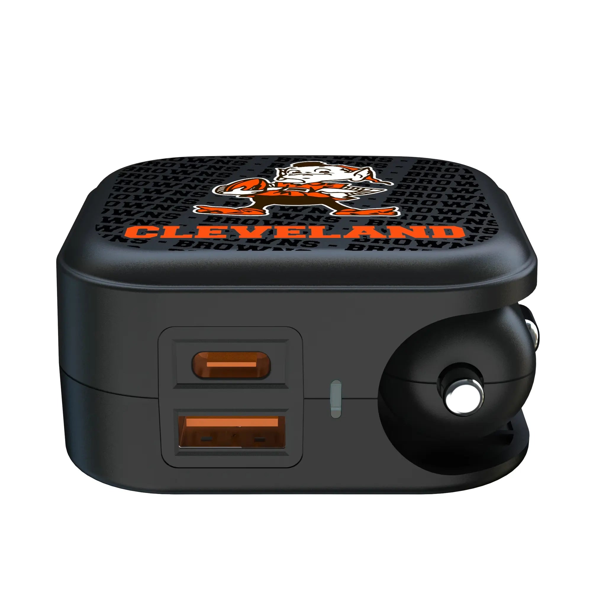 Cleveland Browns Historic Collection Text Backdrop 2 in 1 USB A/C Charger