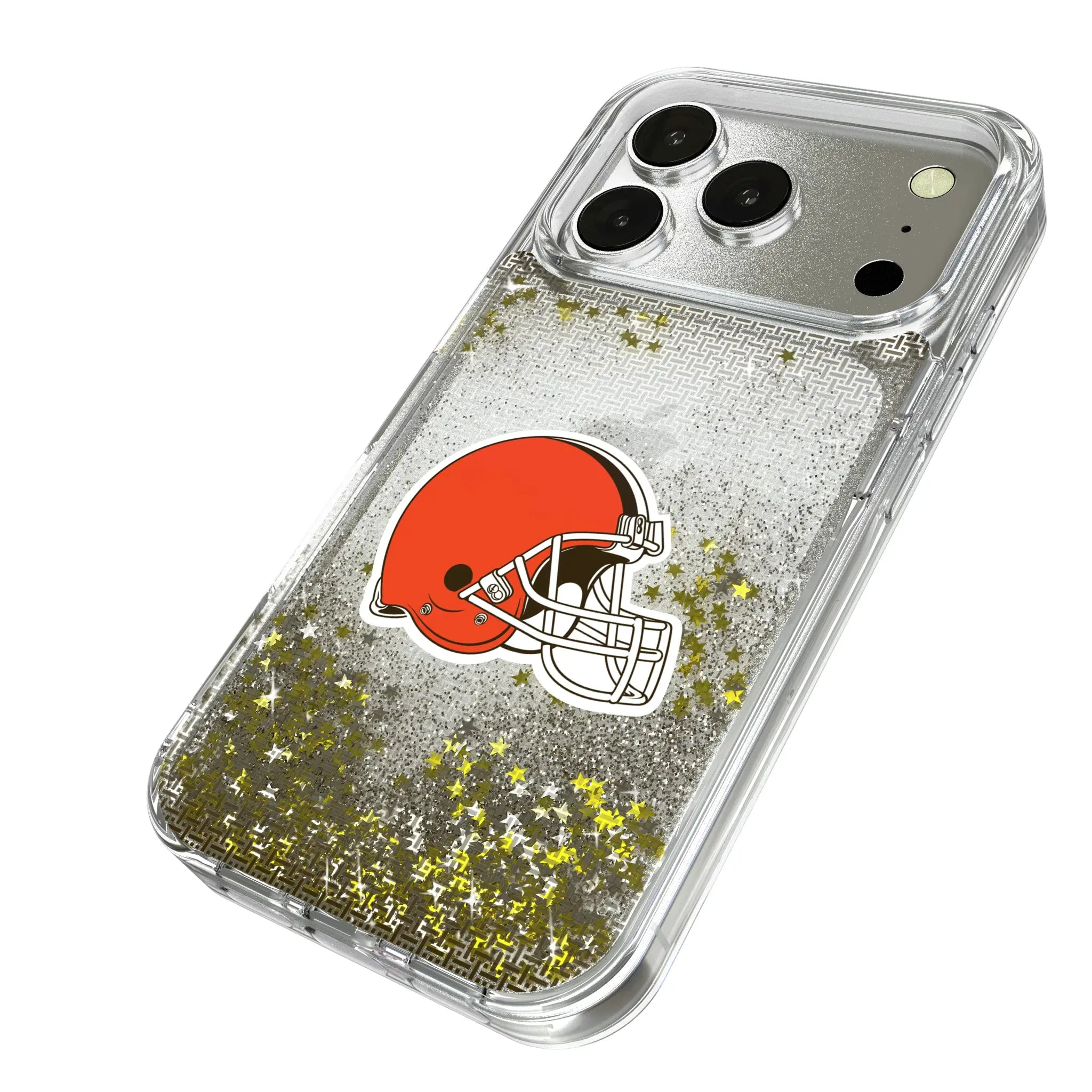 Cleveland Browns Linen iPhone Glitter Phone Case for Apple iPhone - Isometric View
