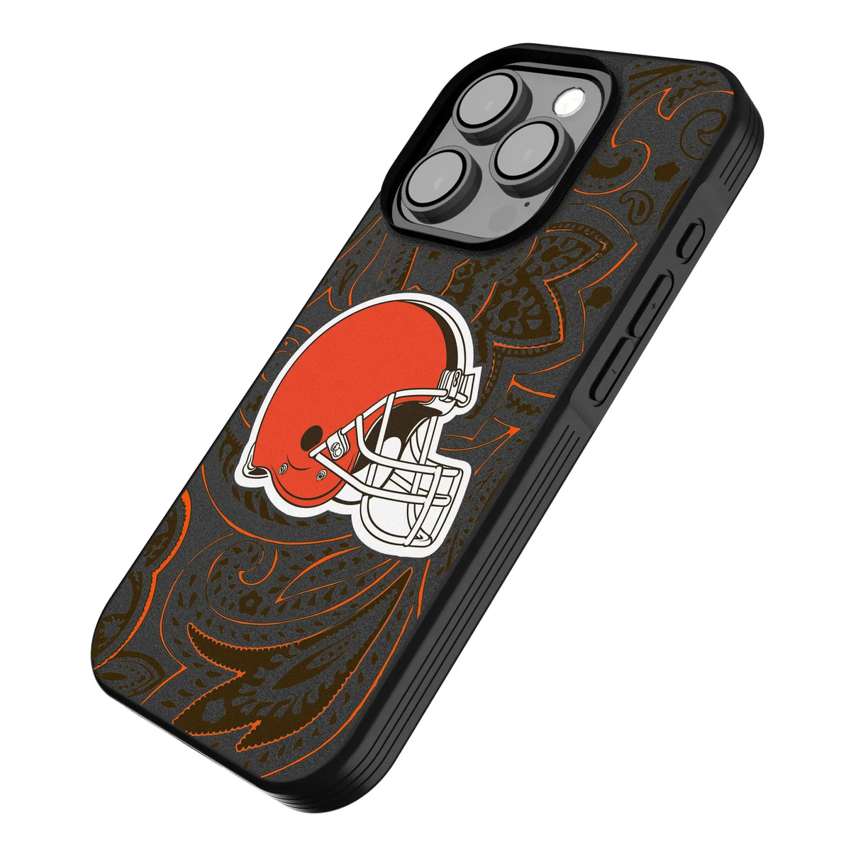 Cleveland Browns Paisley iPhone Bump Phone Case for Apple iPhone - Isometric View
