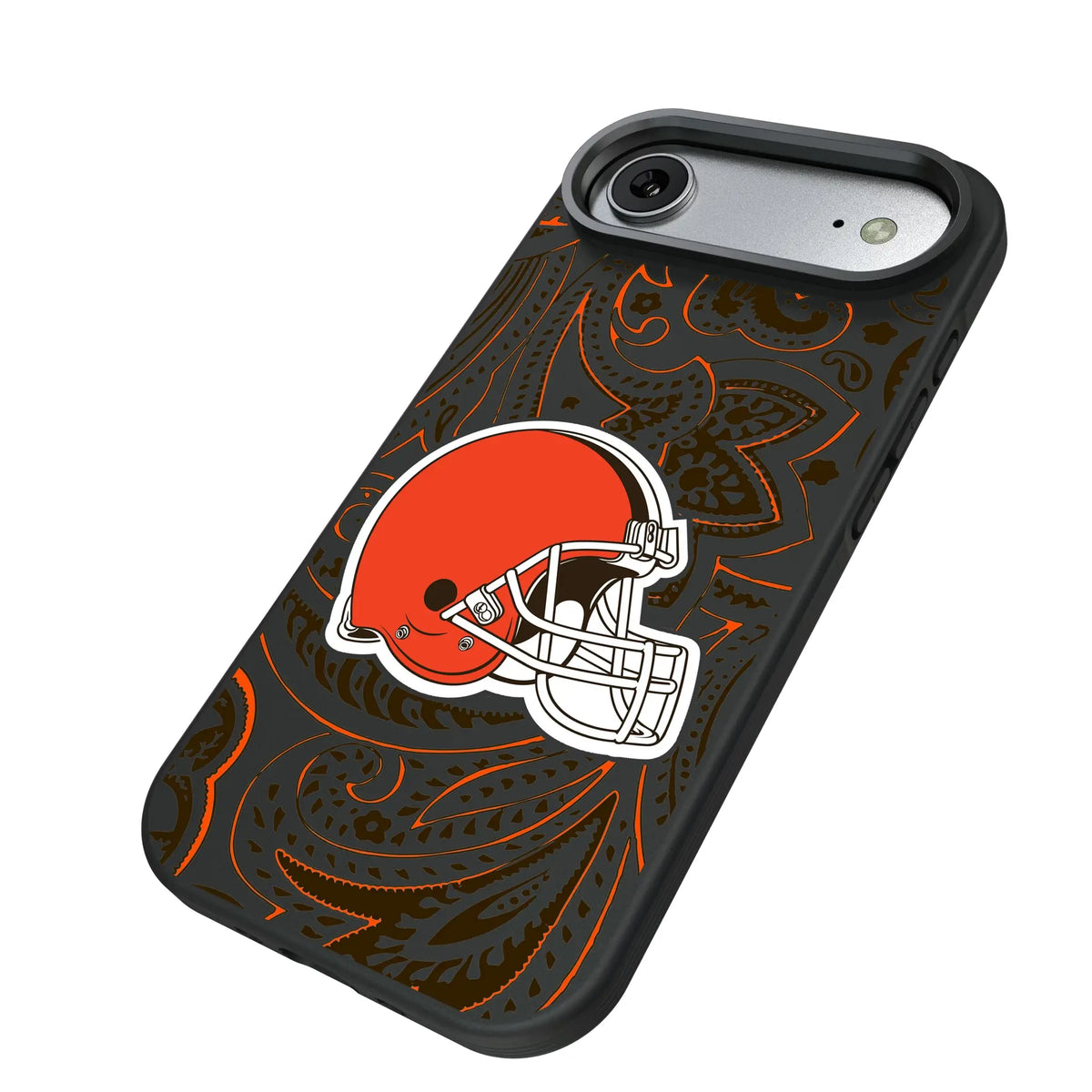 Cleveland Browns Paisley iPhone Bump Phone Case for Apple iPhone - Isometric View#Device_iPhone Air