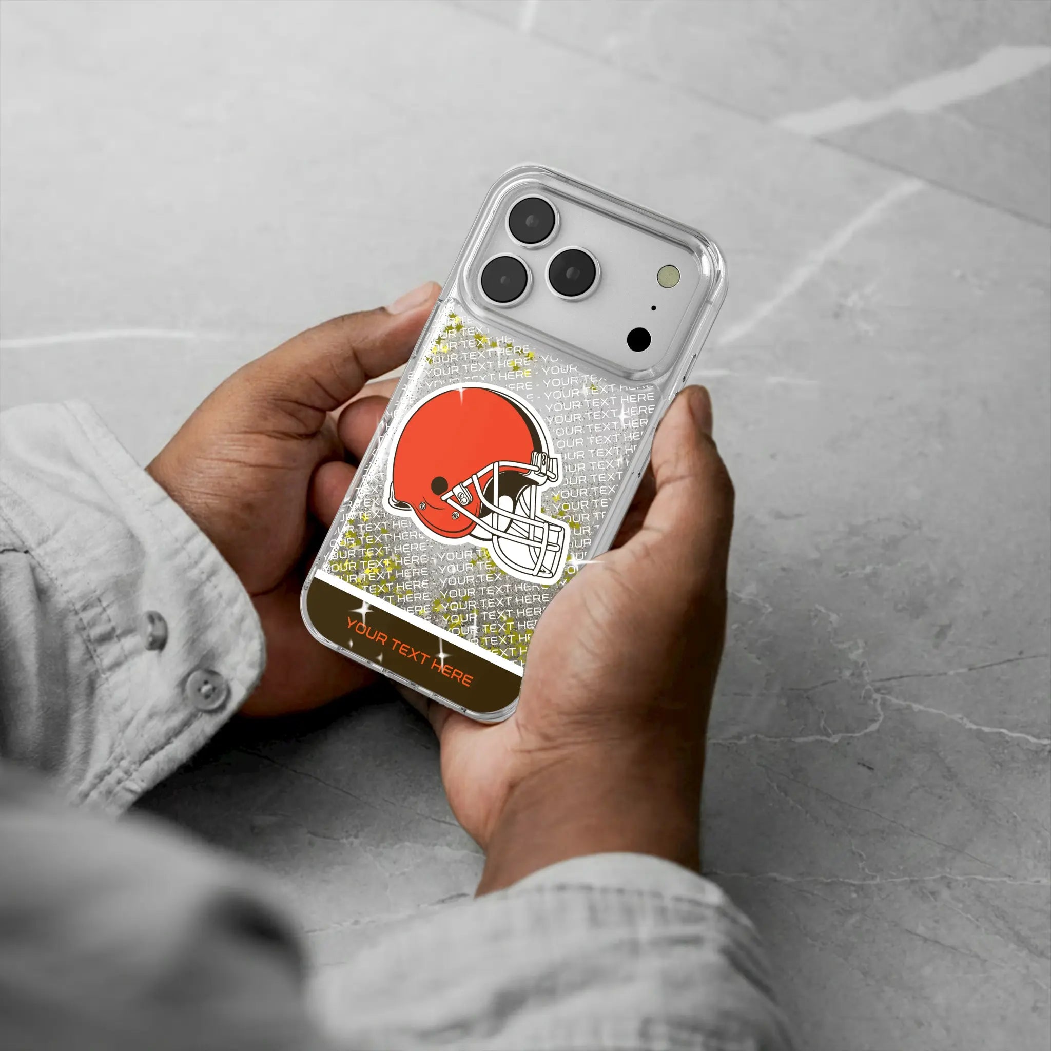 Cleveland Browns Personalized EndZone Plus iPhone Glitter Phone Case for Apple iPhone - Lifestyle#Device_iPhone 17 Pro