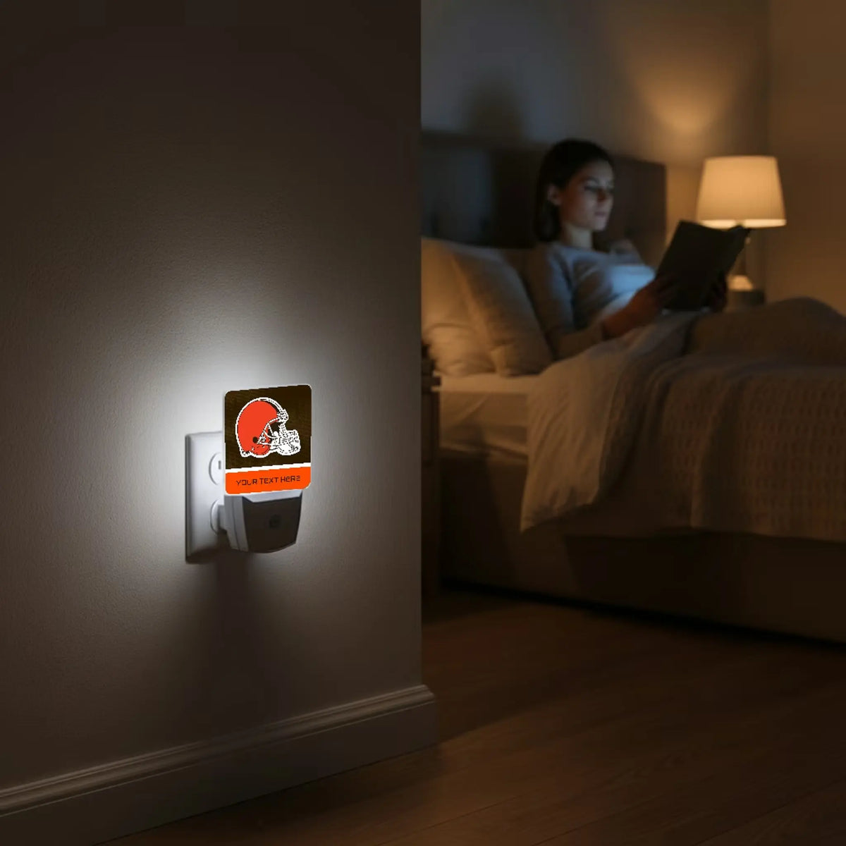 Cleveland Browns Personalized Endzone Solid Night Light 2-Pack - Lifestyle