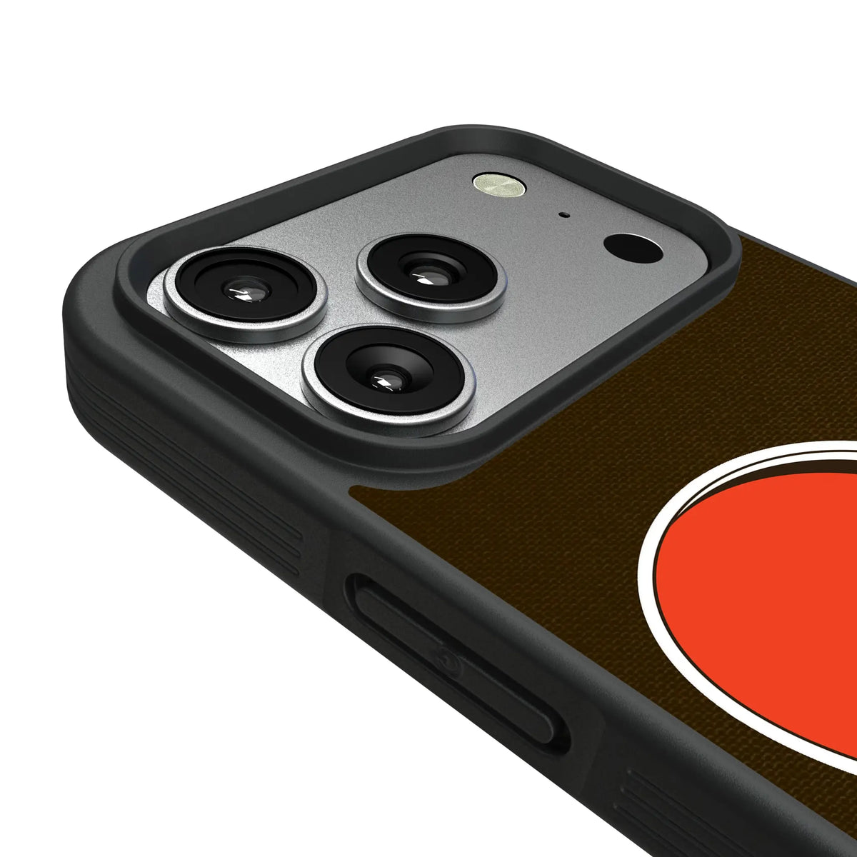 Cleveland Browns Stripe iPhone Bump Phone Case for Apple iPhone - Detail#Device_iPhone 17 Pro
