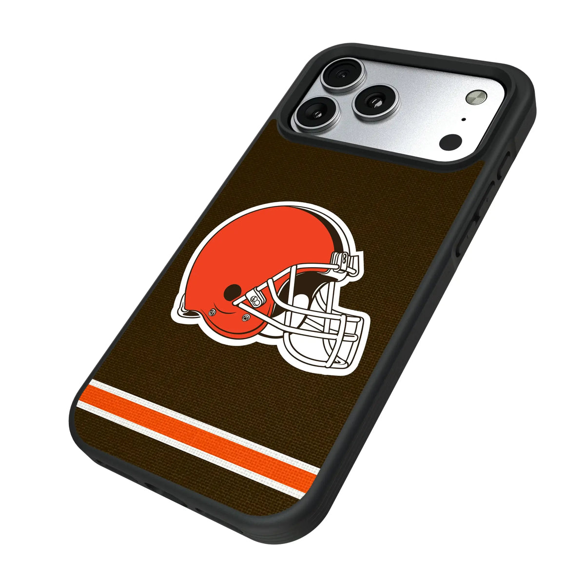 Cleveland Browns Stripe iPhone Bump Phone Case for Apple iPhone - Isometric View#Device_iPhone 17 Pro Max