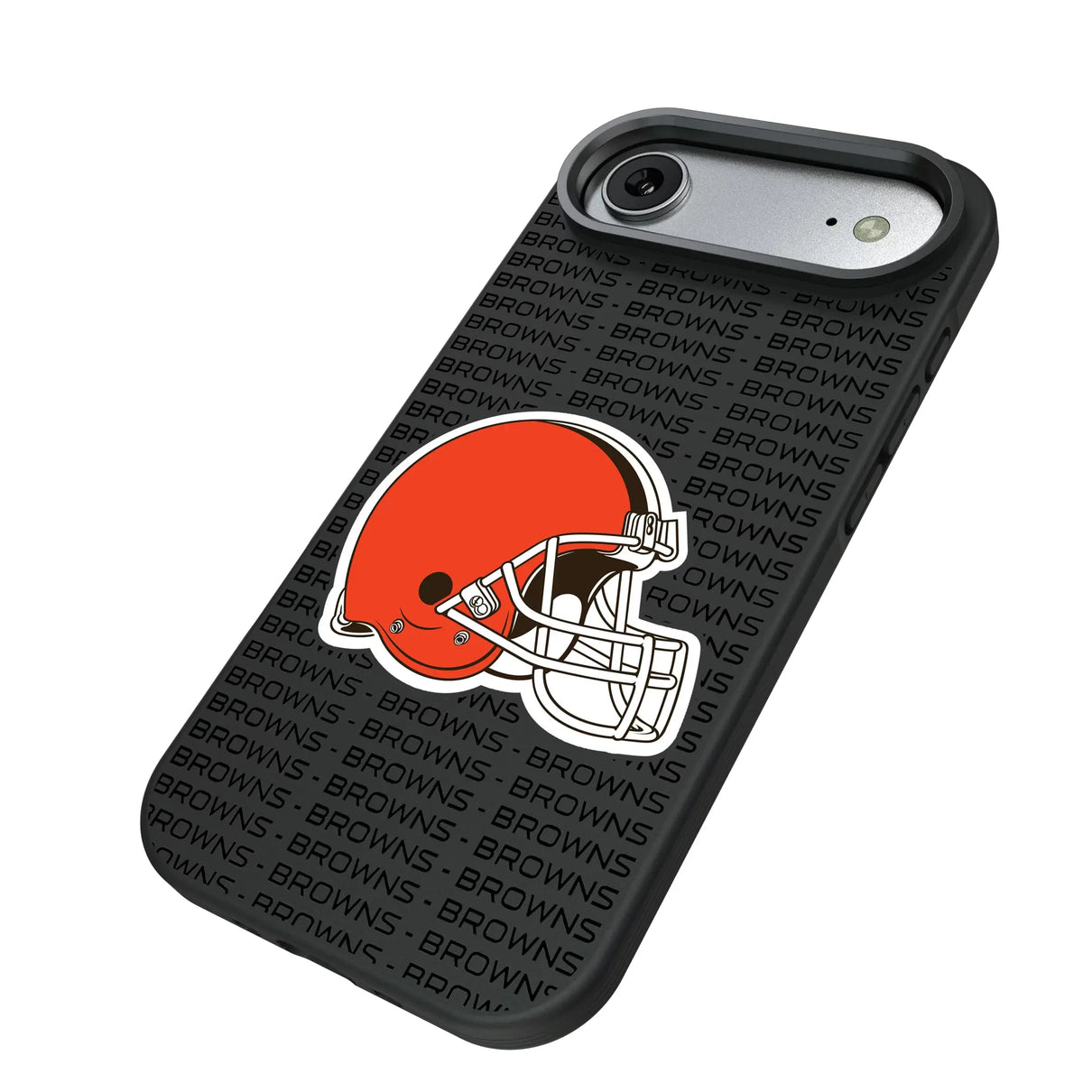 Cleveland Browns Text Backdrop iPhone Bump Phone Case for Apple iPhone - Isometric View#Device_iPhone Air